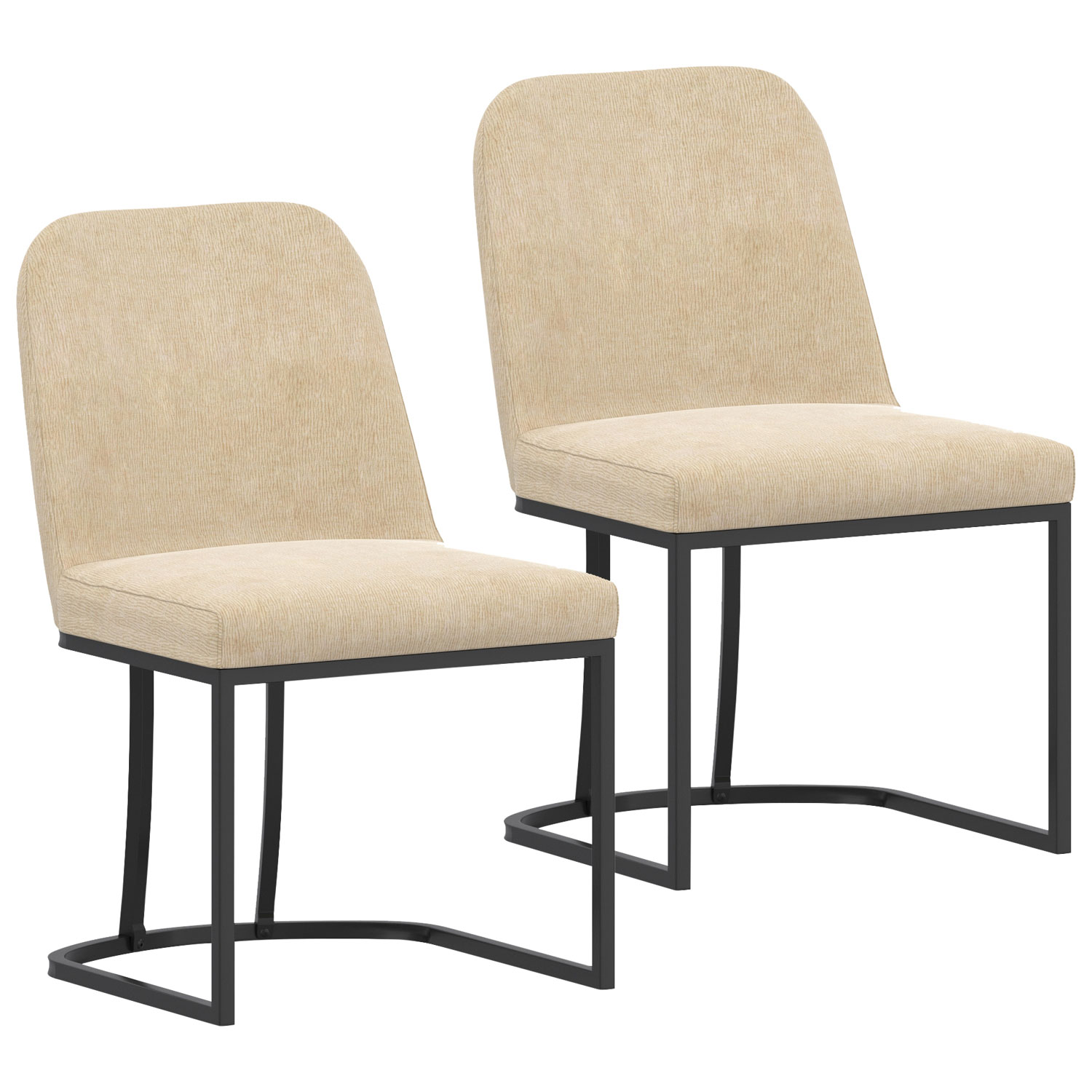 Chaise de salle à manger contemporaine en tissu Dario de !Nspire - Ensemble de 2 - Beige