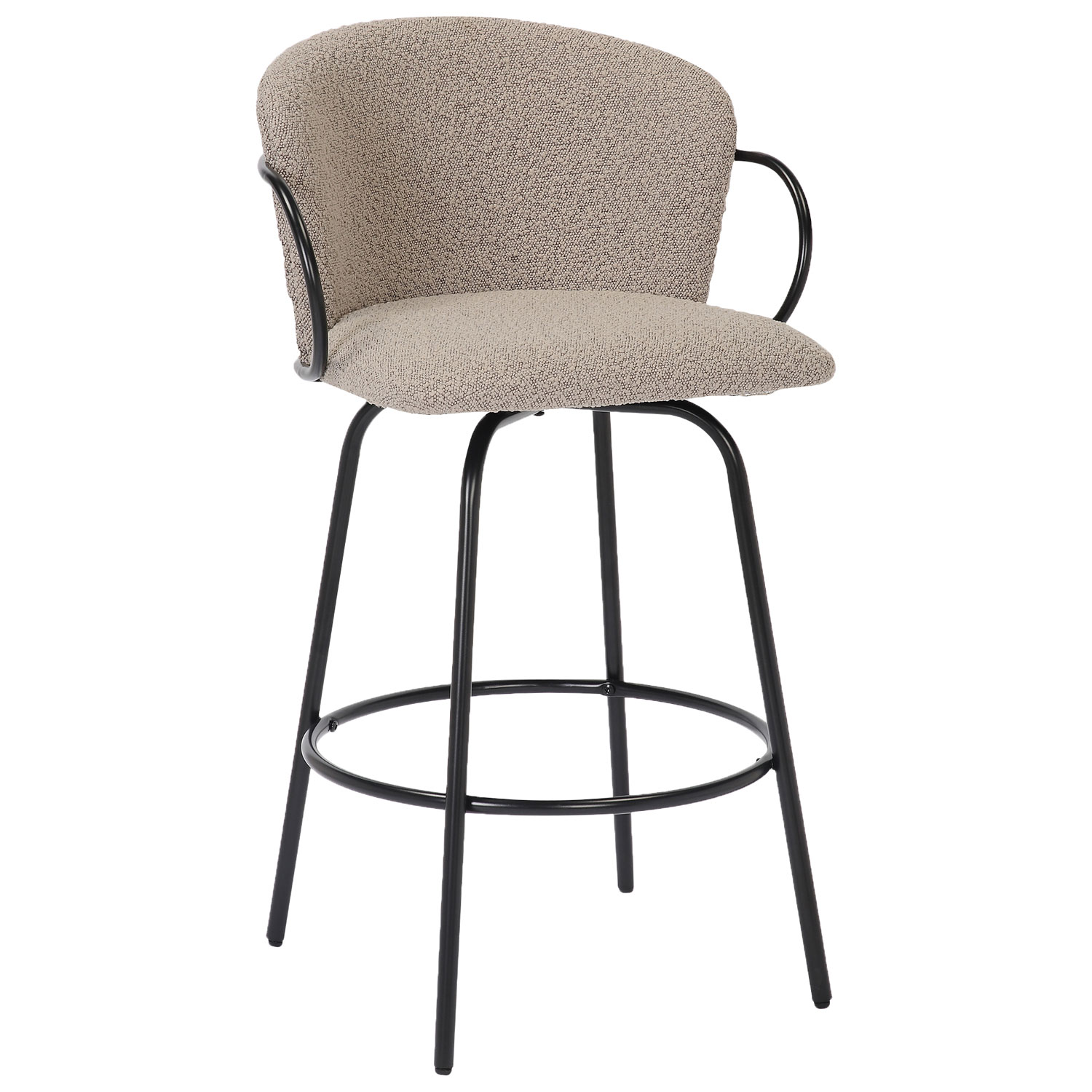 !Nspire Kalani Contemporary Counter Height Swivel Barstool - Set of 2 - Warm Grey