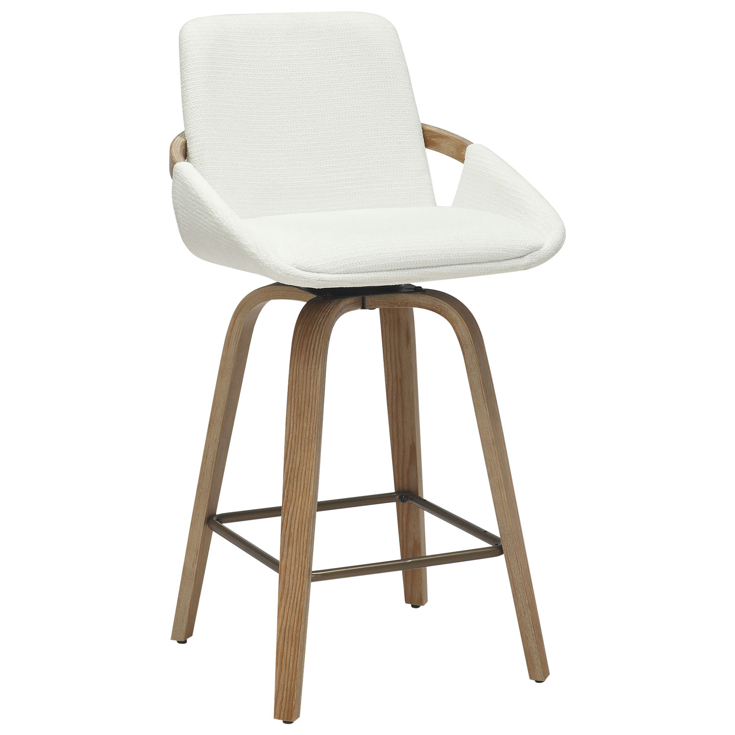 !NSpire Parker Contemporary Counter Height Swivel Barstool - Set of 2 - Ivory