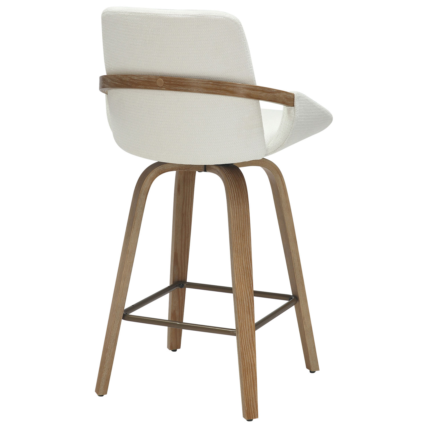 !NSpire Parker Contemporary Counter Height Swivel Barstool - Set of 2 - Ivory