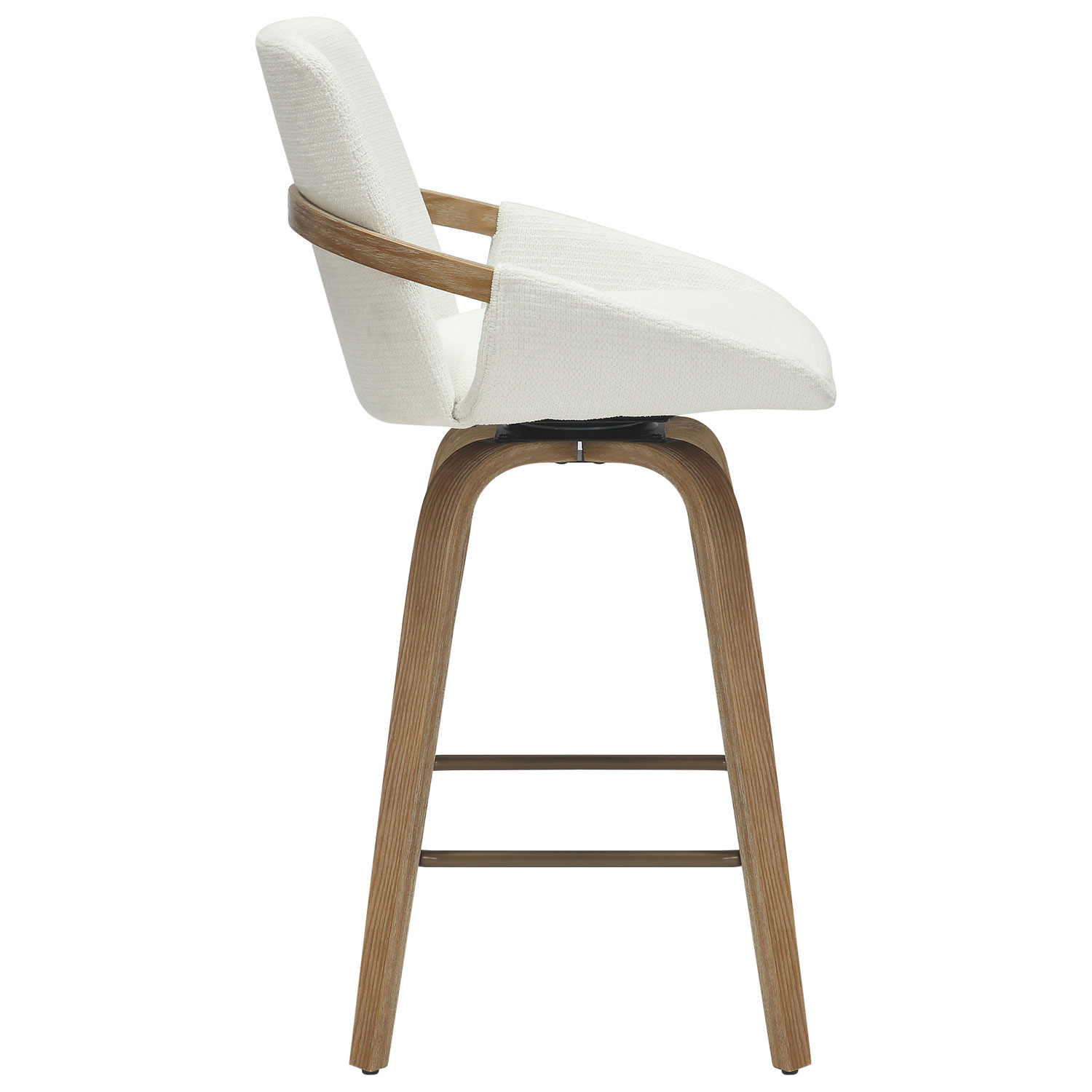 !NSpire Parker Contemporary Counter Height Swivel Barstool - Set of 2 - Ivory