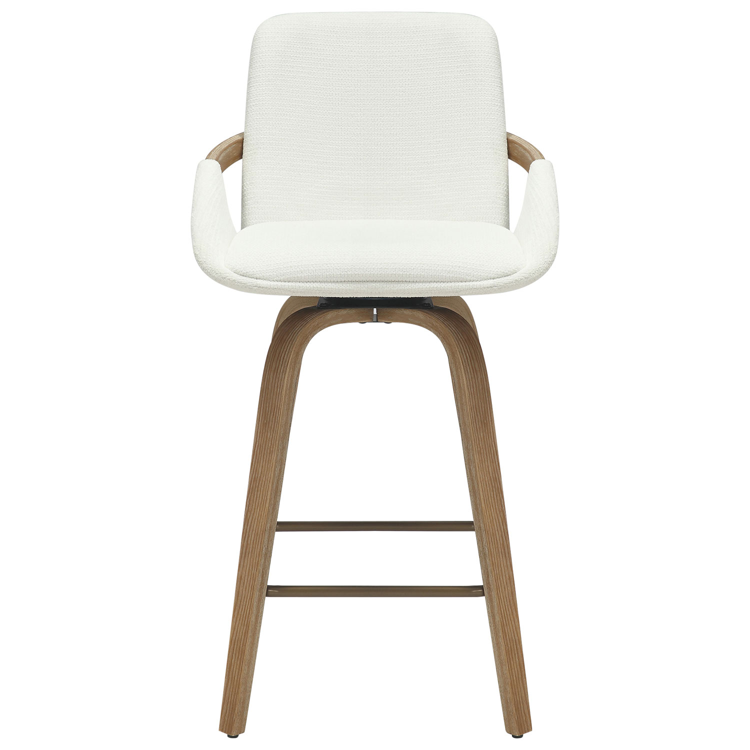 !NSpire Parker Contemporary Counter Height Swivel Barstool - Set of 2 - Ivory