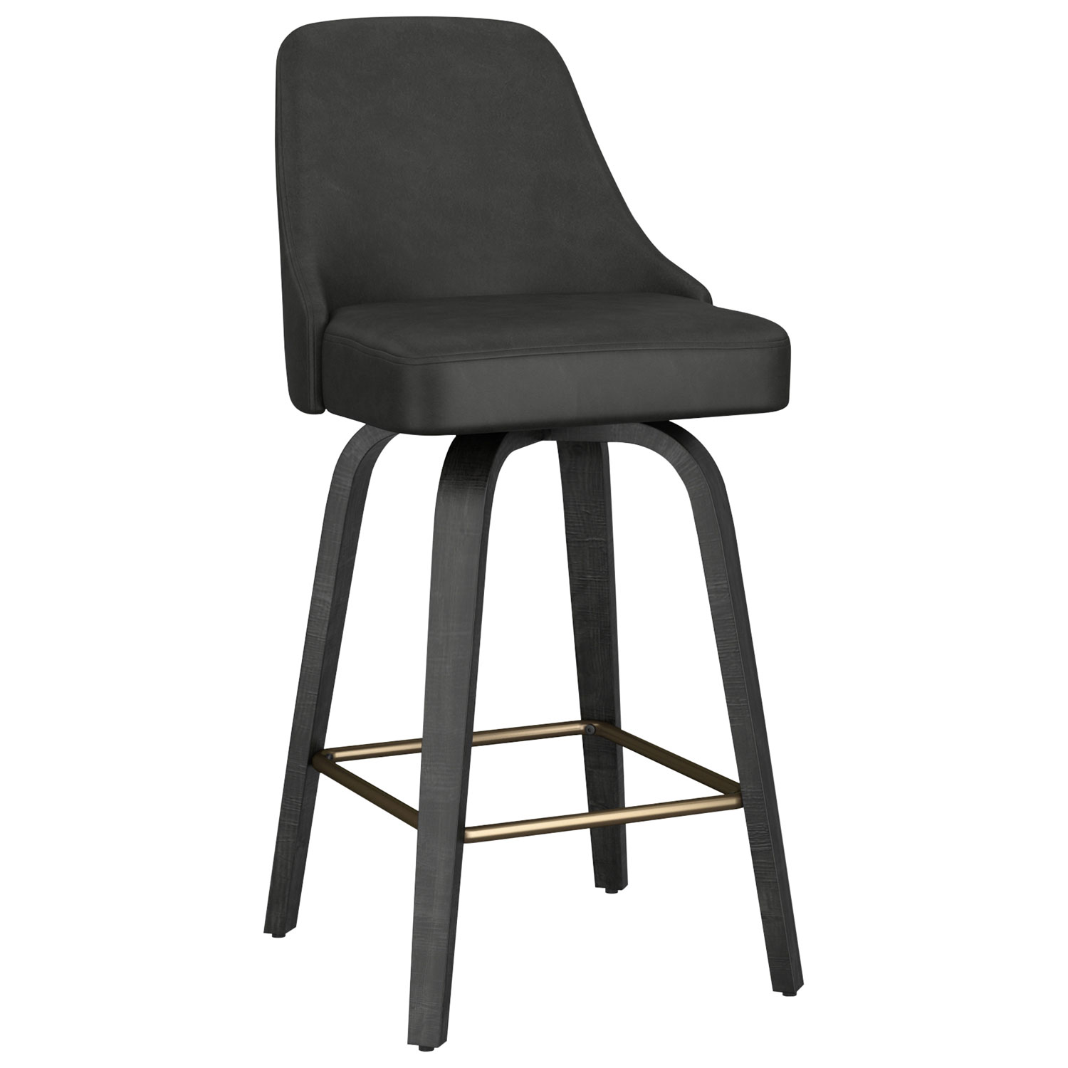 Tabouret de bar contemporain pivotant à hauteur de comptoir Oakley de !NSpire - Ensemble de 2 - Anthracite