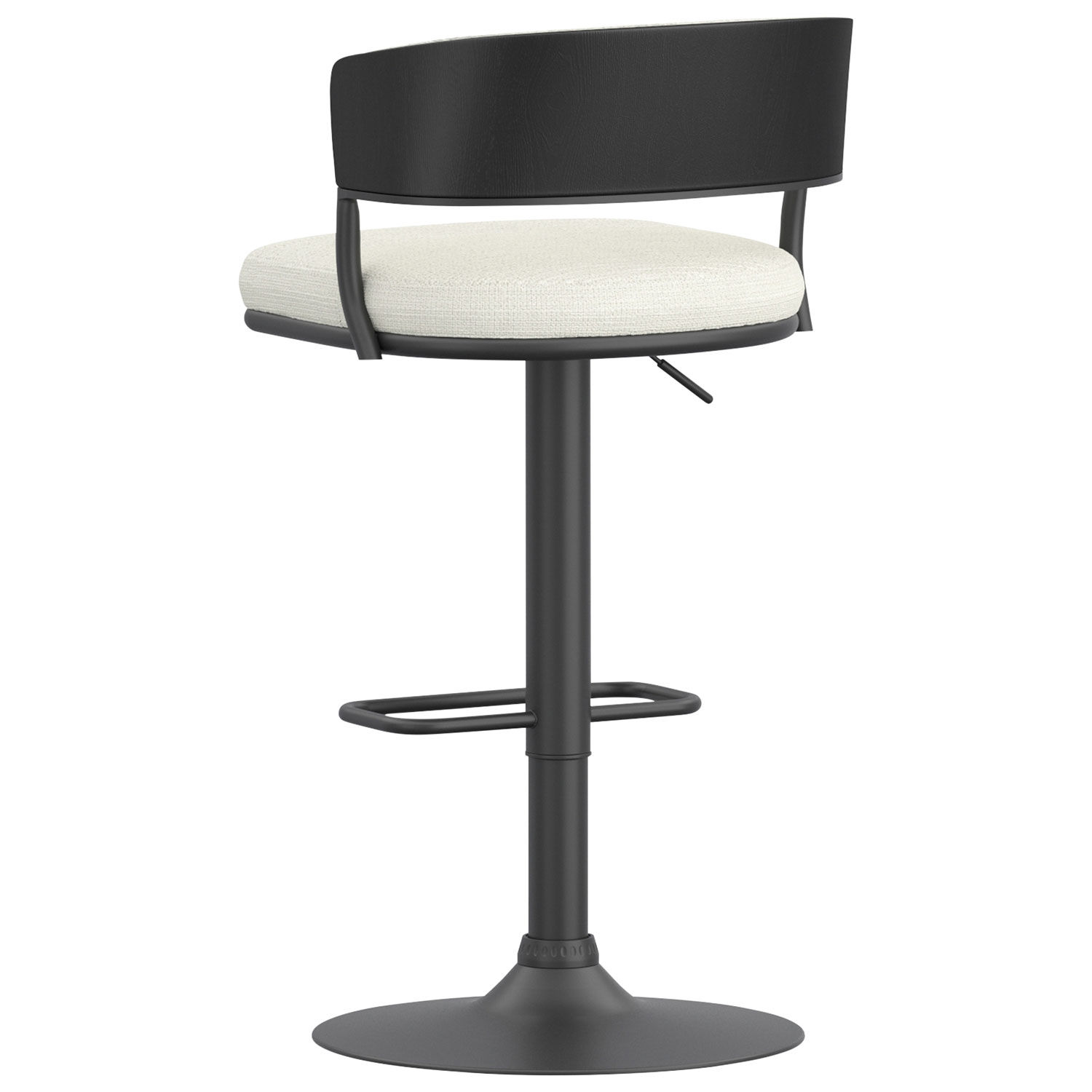 Tabouret de bar contemporain à hauteur réglable et vérin pneumatique Kazan de !NSpire - Ensemble de 2 - Ivoire