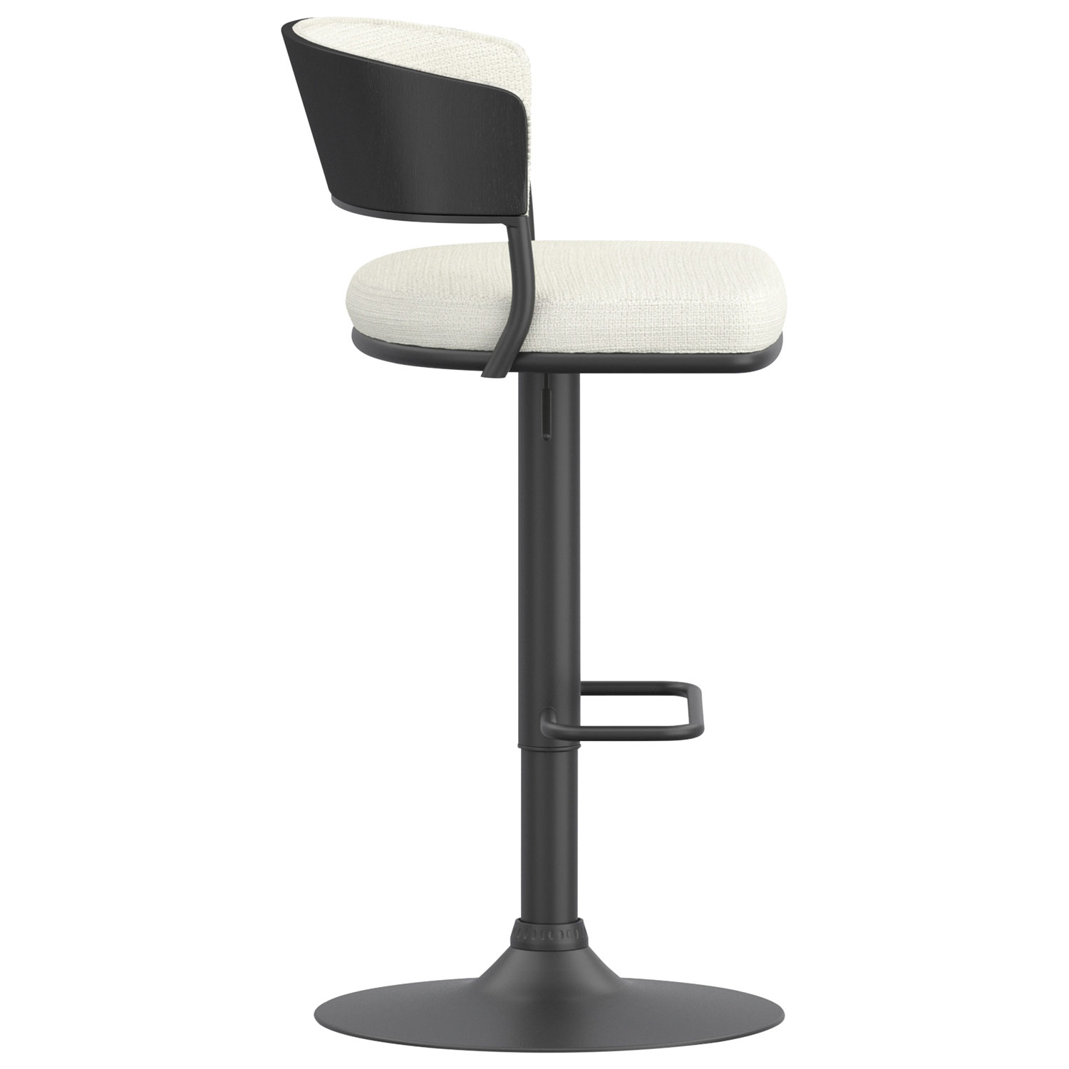 Tabouret de bar contemporain à hauteur réglable et vérin pneumatique Kazan de !NSpire - Ensemble de 2 - Ivoire