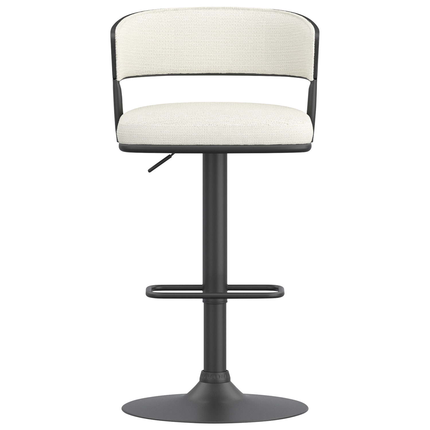 Tabouret de bar contemporain à hauteur réglable et vérin pneumatique Kazan de !NSpire - Ensemble de 2 - Ivoire