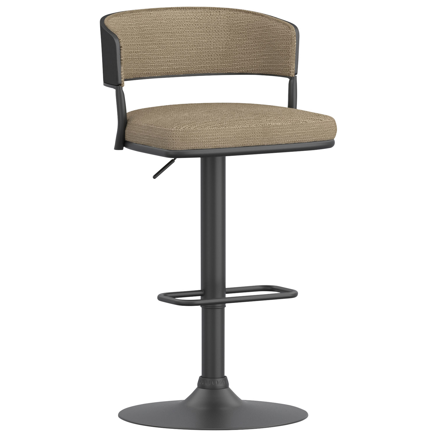 Tabouret de bar contemporain à hauteur réglable et vérin pneumatique Kazan de !NSpire - Ensemble de 2 - Beige foncé