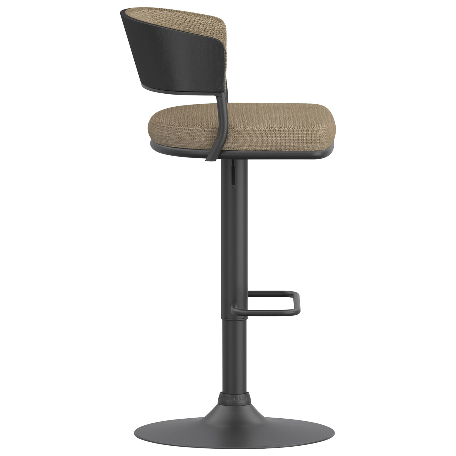 Tabouret de bar contemporain à hauteur réglable et vérin pneumatique Kazan de !NSpire - Ensemble de 2 - Beige foncé