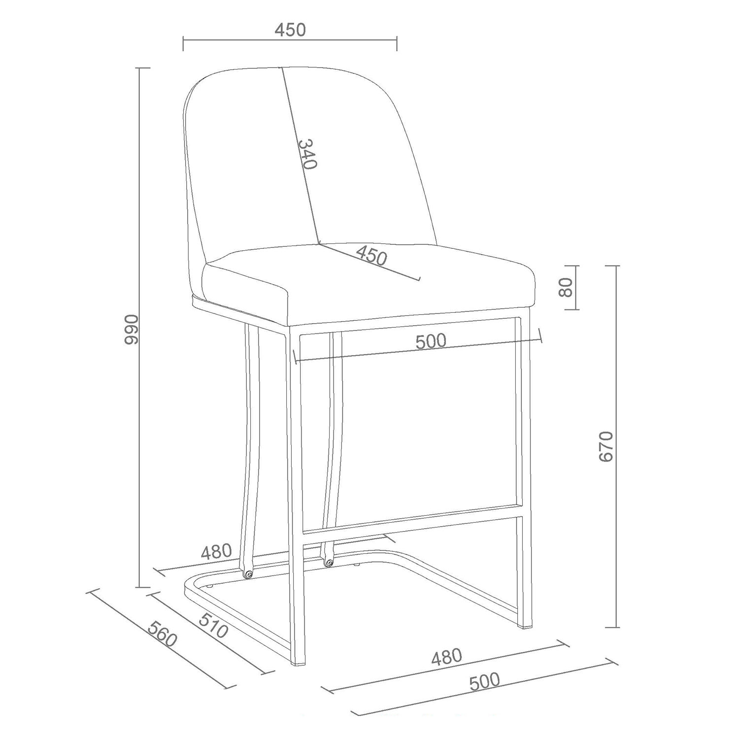 Tabouret de bar contemporain à hauteur de comptoir Dario de !NSpire - Ensemble de 2 - Beige