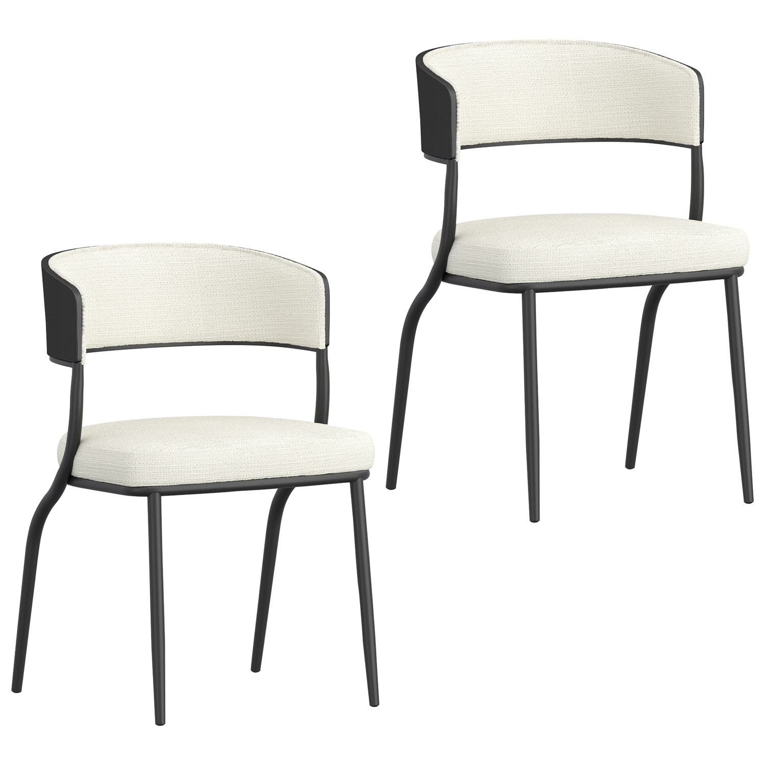!Nspire Kazan Contemporary Fabric Dining Chair - Set of 2 - Ivory