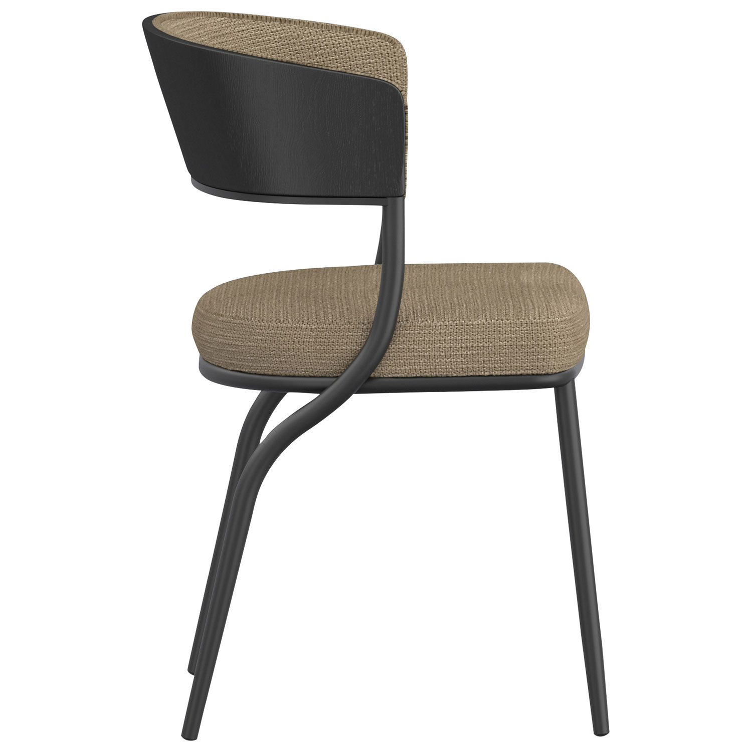 Chaise de salle à manger contemporaine en tissu Kazan de !Nspire - Ensemble de 2 - Beige foncé