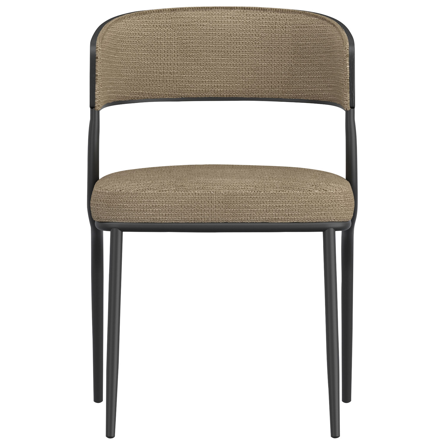 Chaise de salle à manger contemporaine en tissu Kazan de !Nspire - Ensemble de 2 - Beige foncé