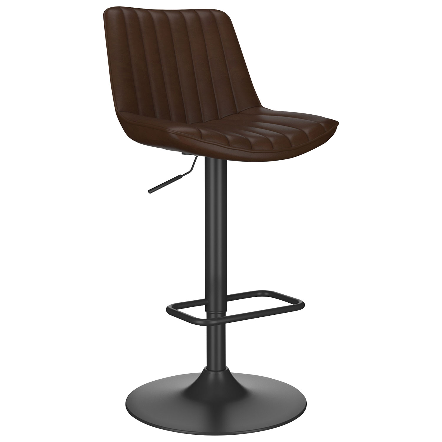 Tabouret de bar contemporain à hauteur réglable et vérin pneumatique Kosi de !NSpire - Ensemble de 2 - Brun