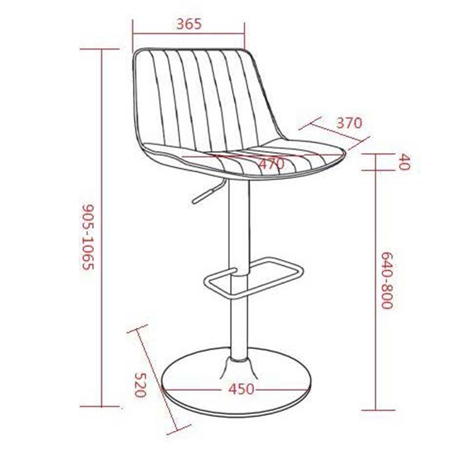 Tabouret de bar contemporain à hauteur réglable et vérin pneumatique Kosi de !NSpire - Ensemble de 2 - Brun