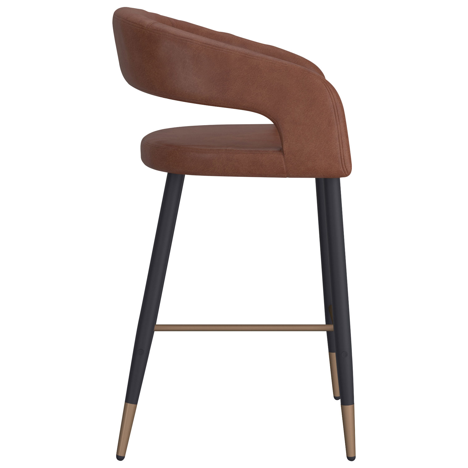 Tabouret de bar contemporain à hauteur de comptoir Crimson de !NSpire - Ensemble de 2 - Brun sellier