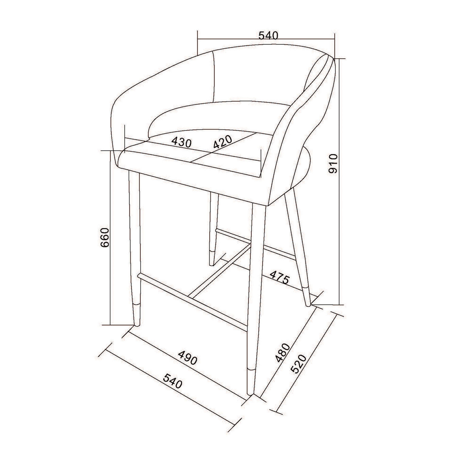 Tabouret de bar contemporain à hauteur de comptoir Crimson de !NSpire - Ensemble de 2 - Brun sellier