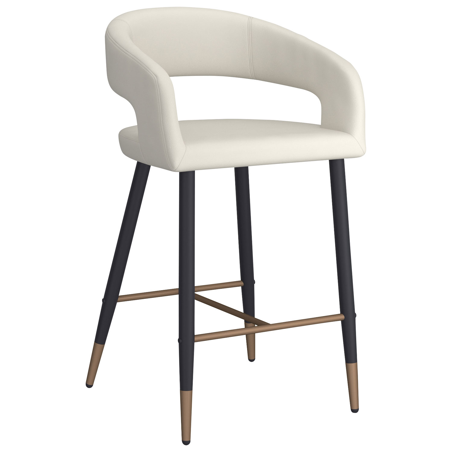 Tabouret de bar contemporain à hauteur de comptoir Crimson de !NSpire - Ensemble de 2 - Beige