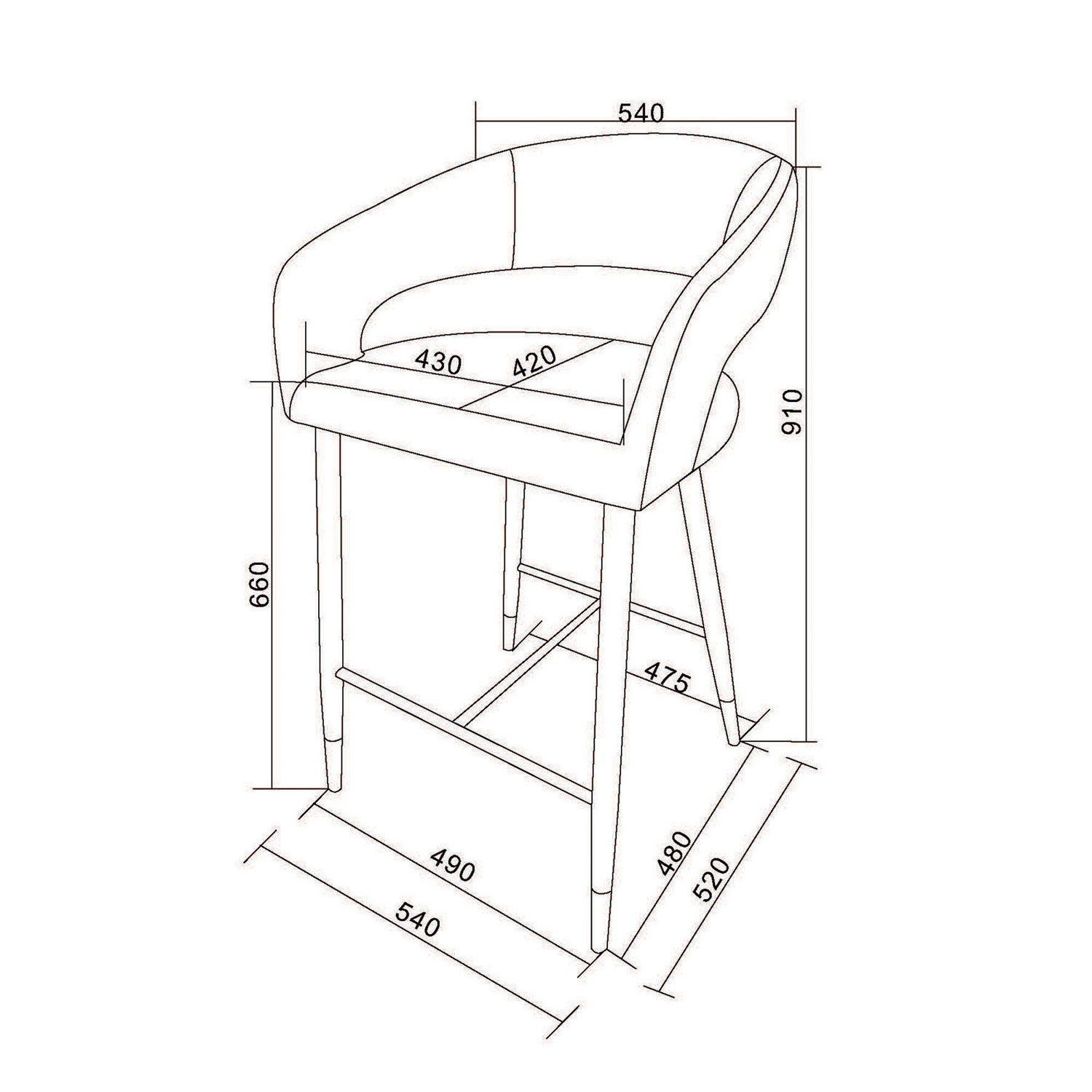 Tabouret de bar contemporain à hauteur de comptoir Crimson de !NSpire - Ensemble de 2 - Beige