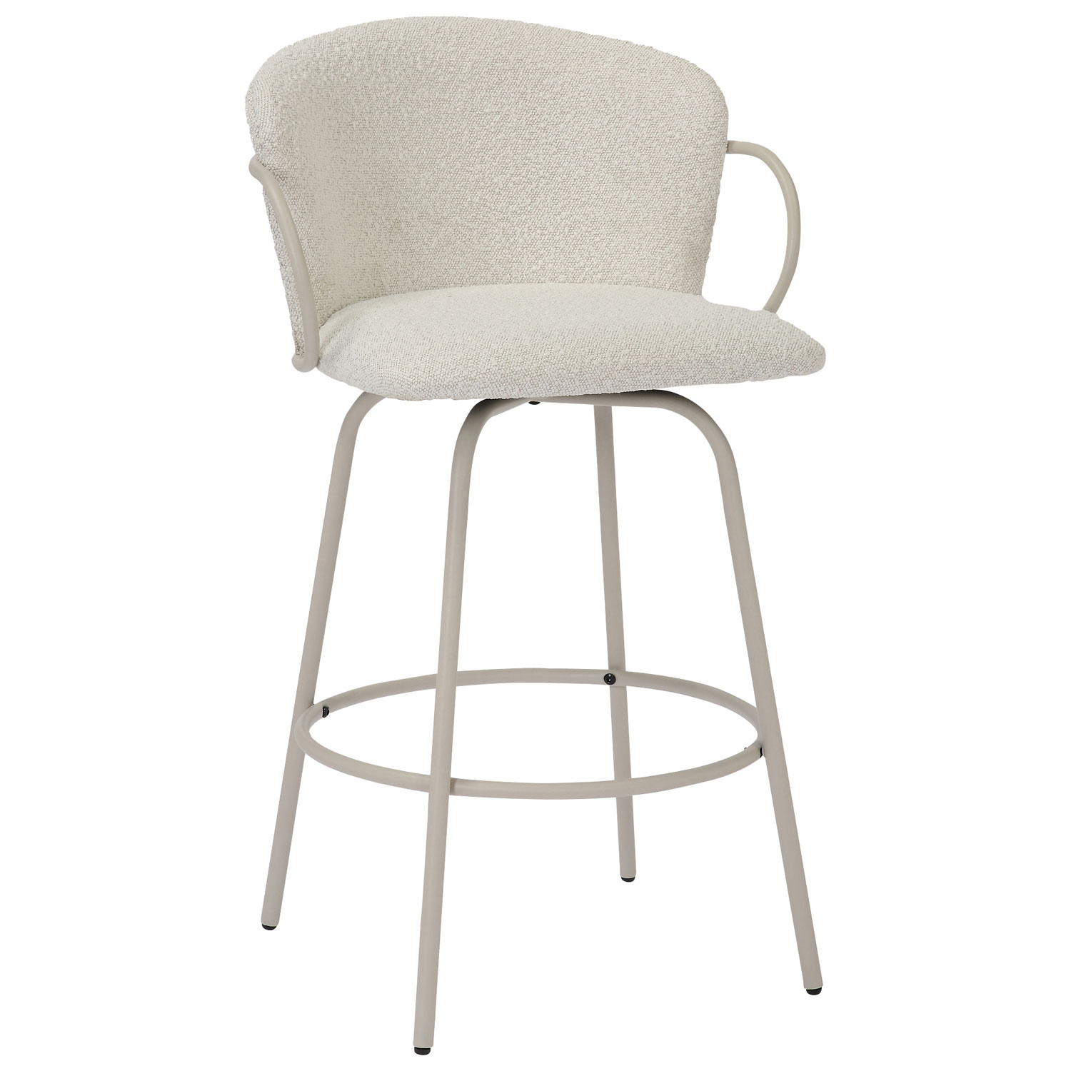 Tabouret de bar contemporain pivotant à hauteur de comptoir Kalani de !NSpire - Ensemble de 2 - Beige