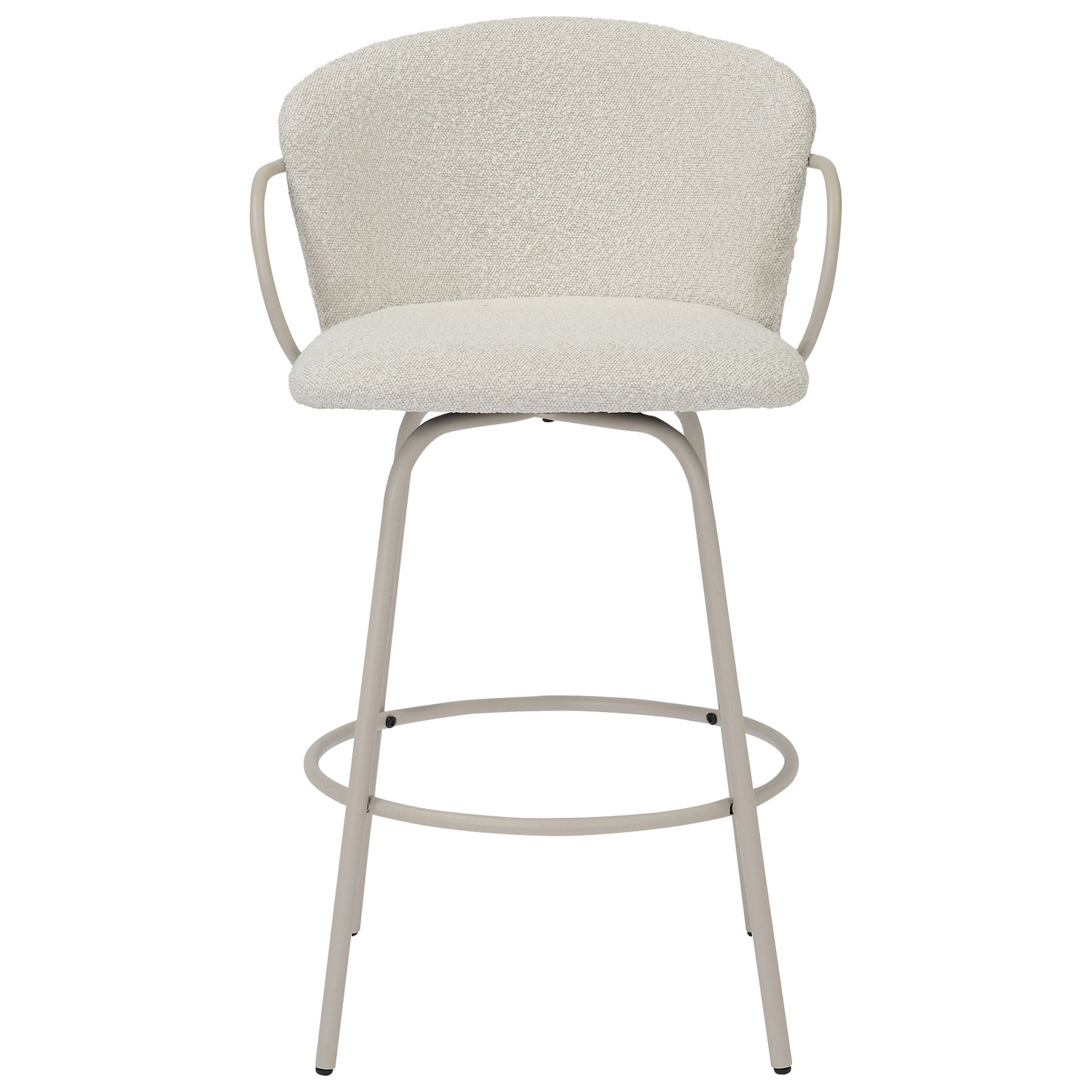 Tabouret de bar contemporain pivotant à hauteur de comptoir Kalani de !NSpire - Ensemble de 2 - Beige