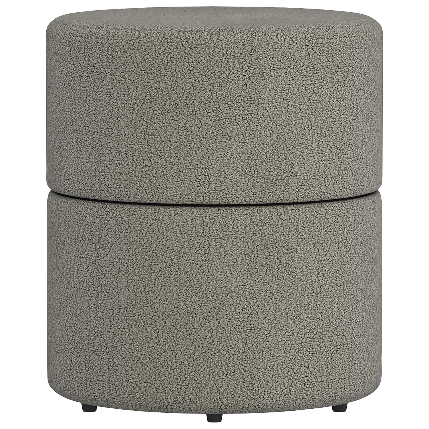 !Nspire Round Fabric Swivel Ottoman - Warm Grey