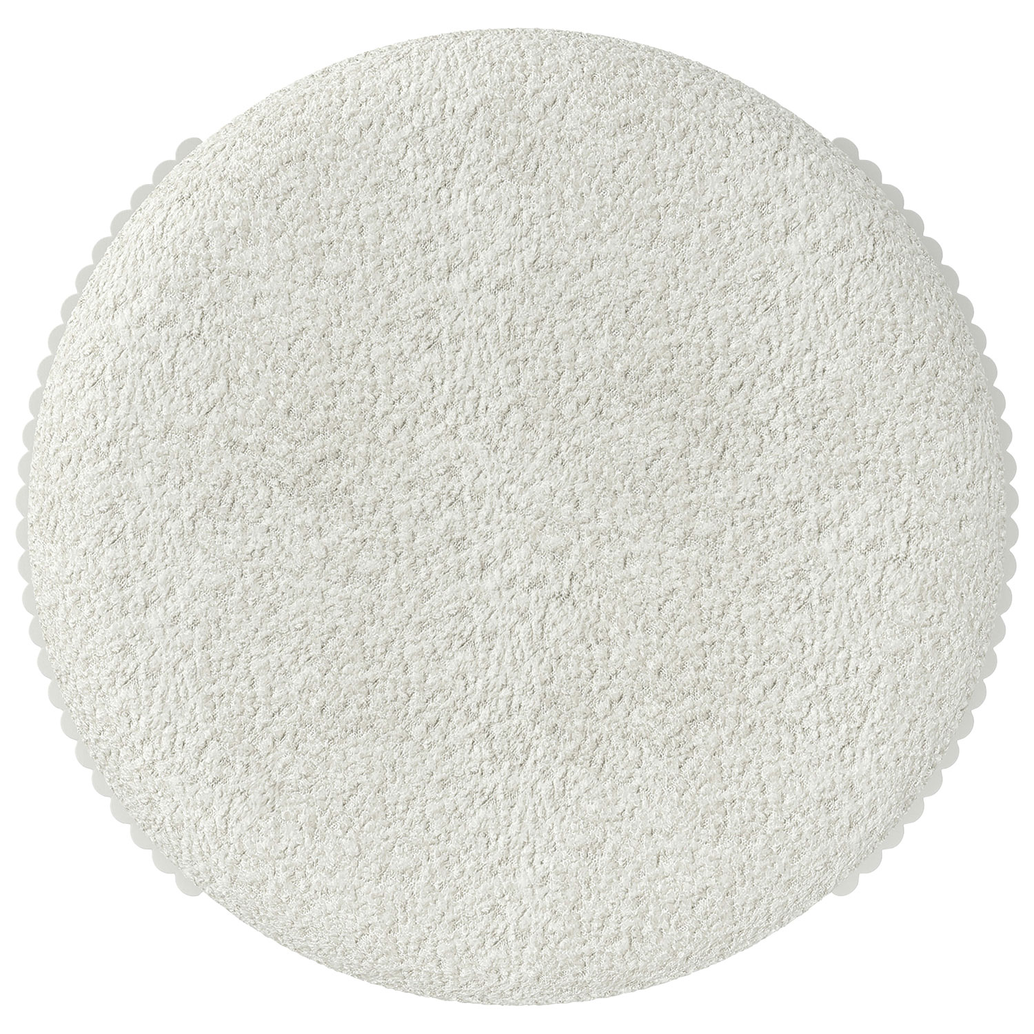Pouf rond en tissu Inspire - Ivoire/Blanc