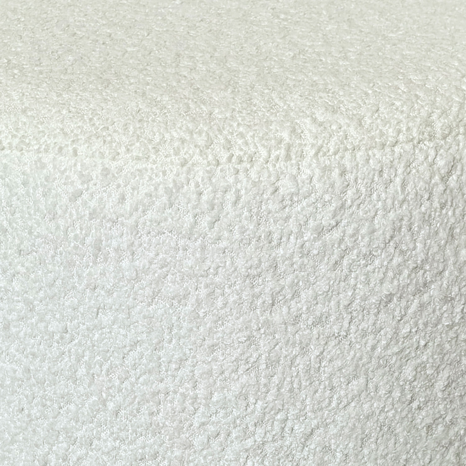 Pouf rond en tissu Inspire - Ivoire/Blanc