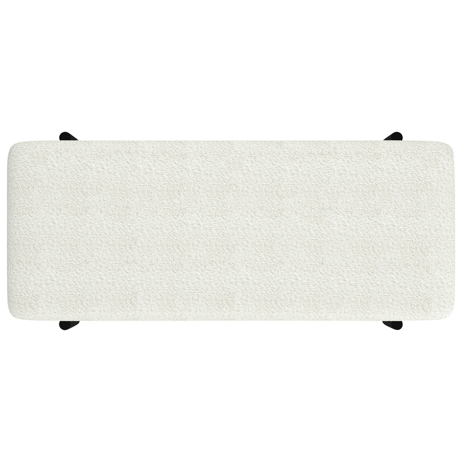 Pouf de rangement contemporain en polyester Inspire - Ivoire