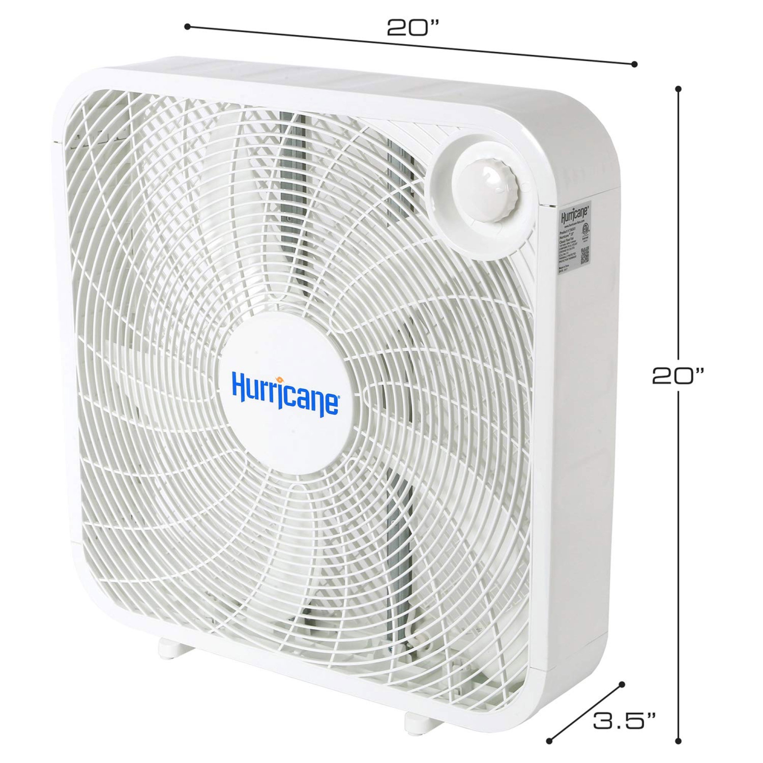 Ventilateur sur pied de 20&nbsp;po série Classic de Hurricane avec 3 réglages de vitesse efficaces