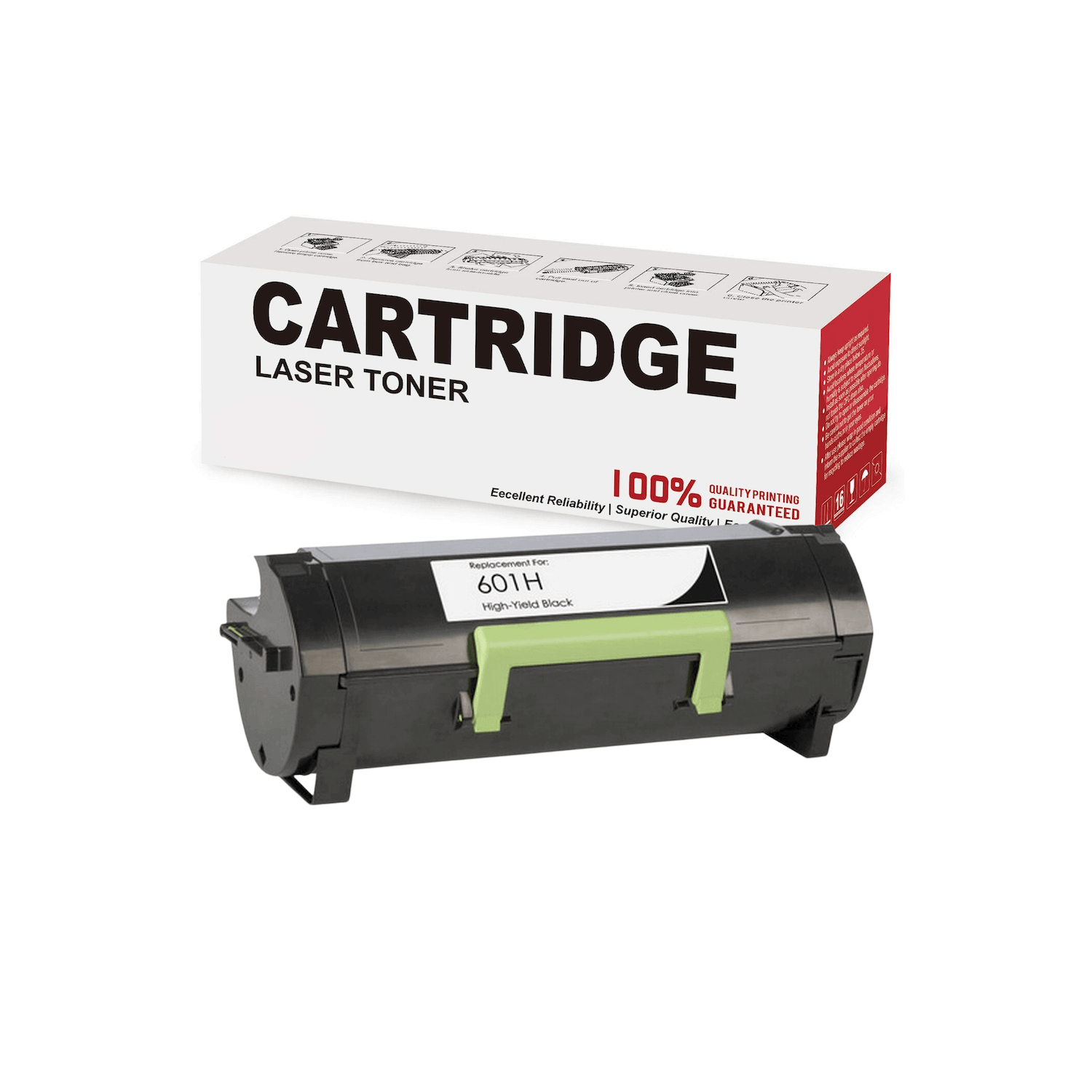 Cartouche de toner 60F1H00, 601H compatible avec les imprimantes MX310, MX410, MX510, MX511, MX610 de Lexmark MX611 - 10K.