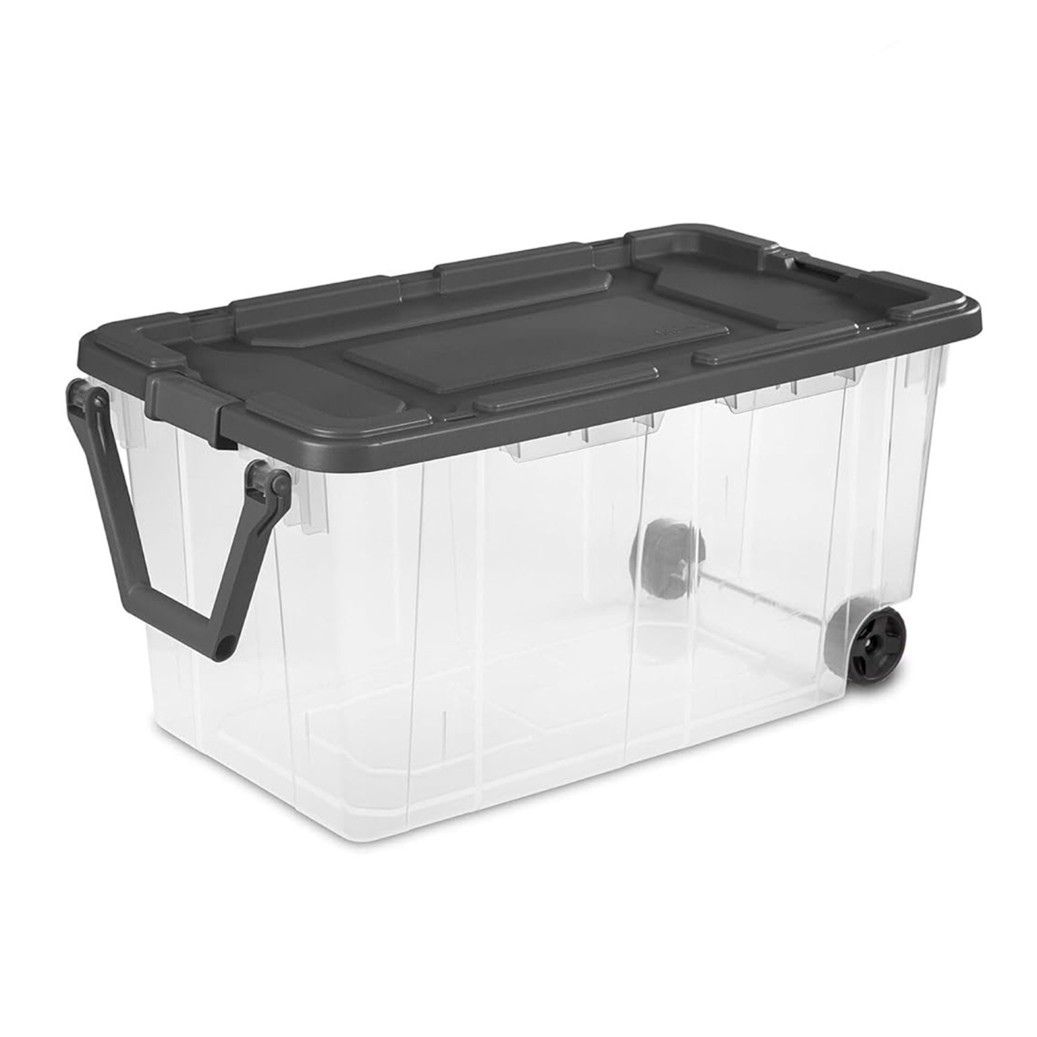 Sterilite 160&nbsp;Qt – Boîte de rangement empilable verrouillable sur roulettes avec couvercle, paq./2
