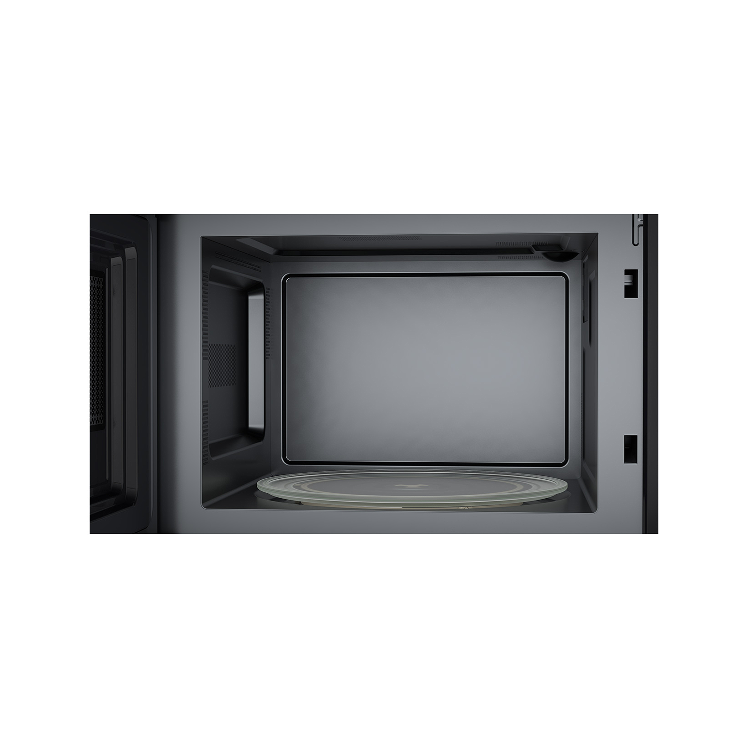 Four à micro-ondes à hotte intégrée 24&nbsp;po SMO1461GS DE SHARP, acier inoxydable, fini en verre noir