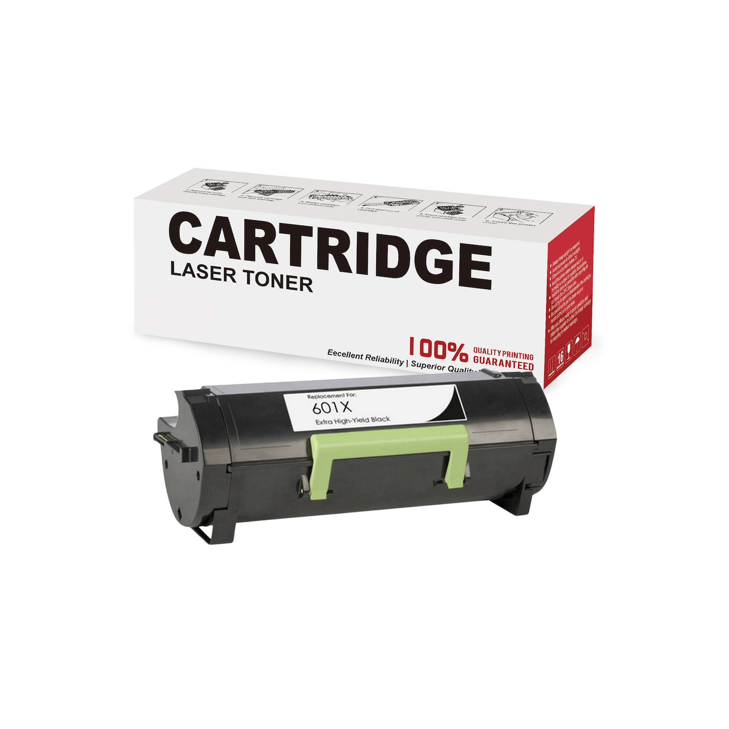 Compatible avec la cartouche d'encre en poudre noire 20K 60F1X00 601X de Lexmark