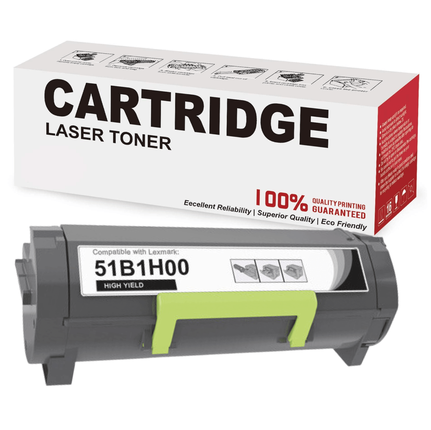 Compatible avec les cartouches de toner Lexmark 51B1H00, 511X pour MS417, MS517, MS617, MX417, MX517 MX617 - 8,5K