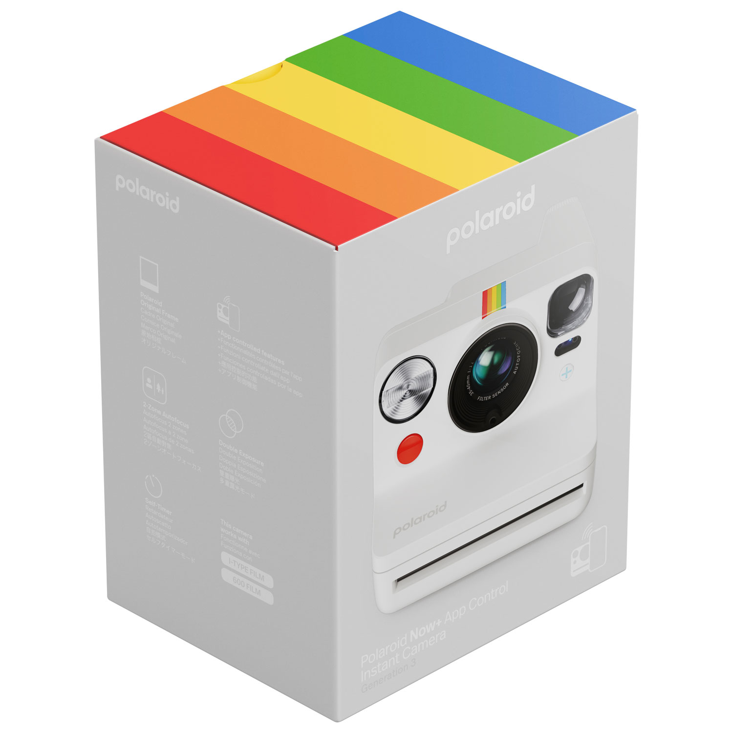 Appareil photo instantané de 3e génération Now+ de Polaroid - Blanc