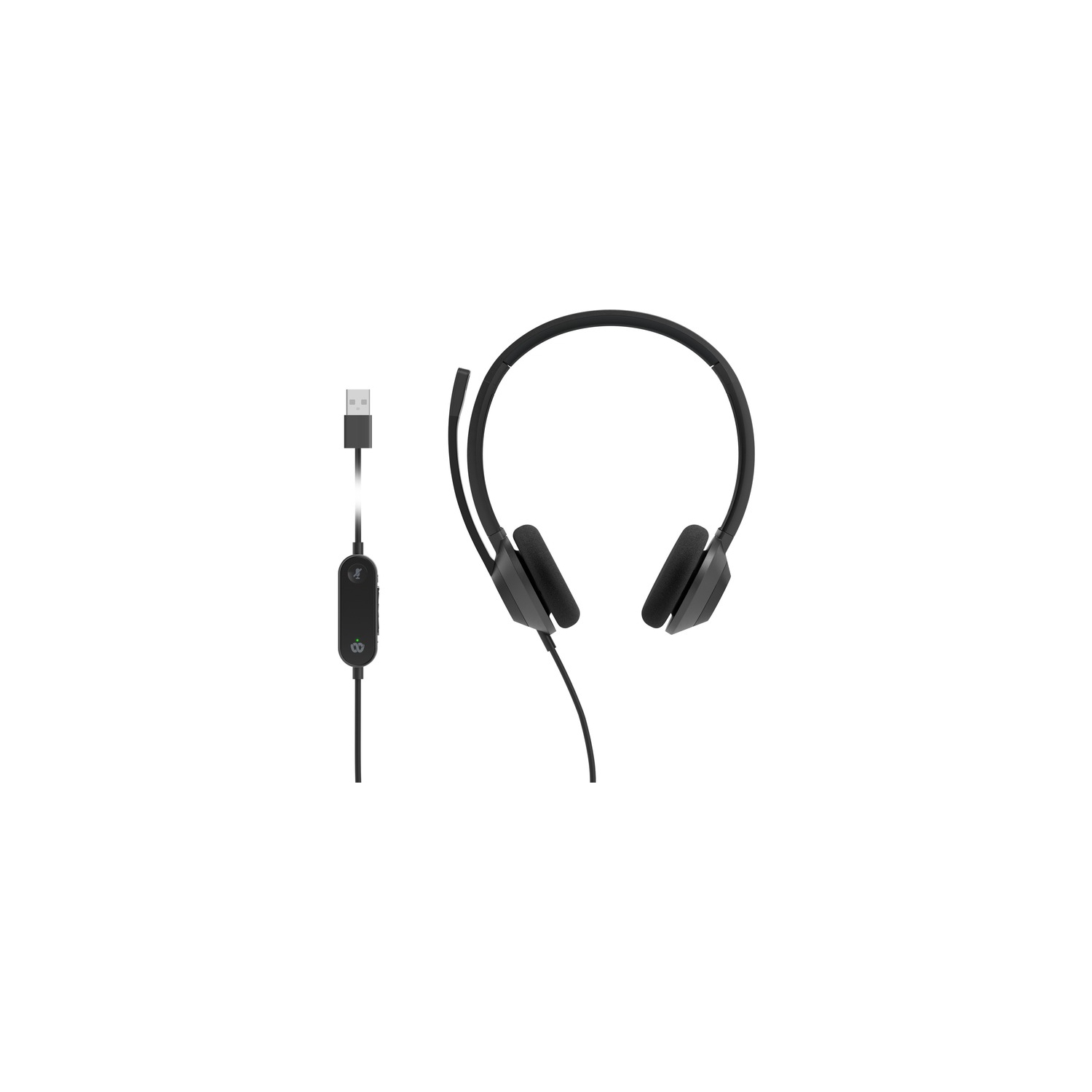 Cisco 322 Headset 322 Wired Dual On-Ear Carbon Black USB-A