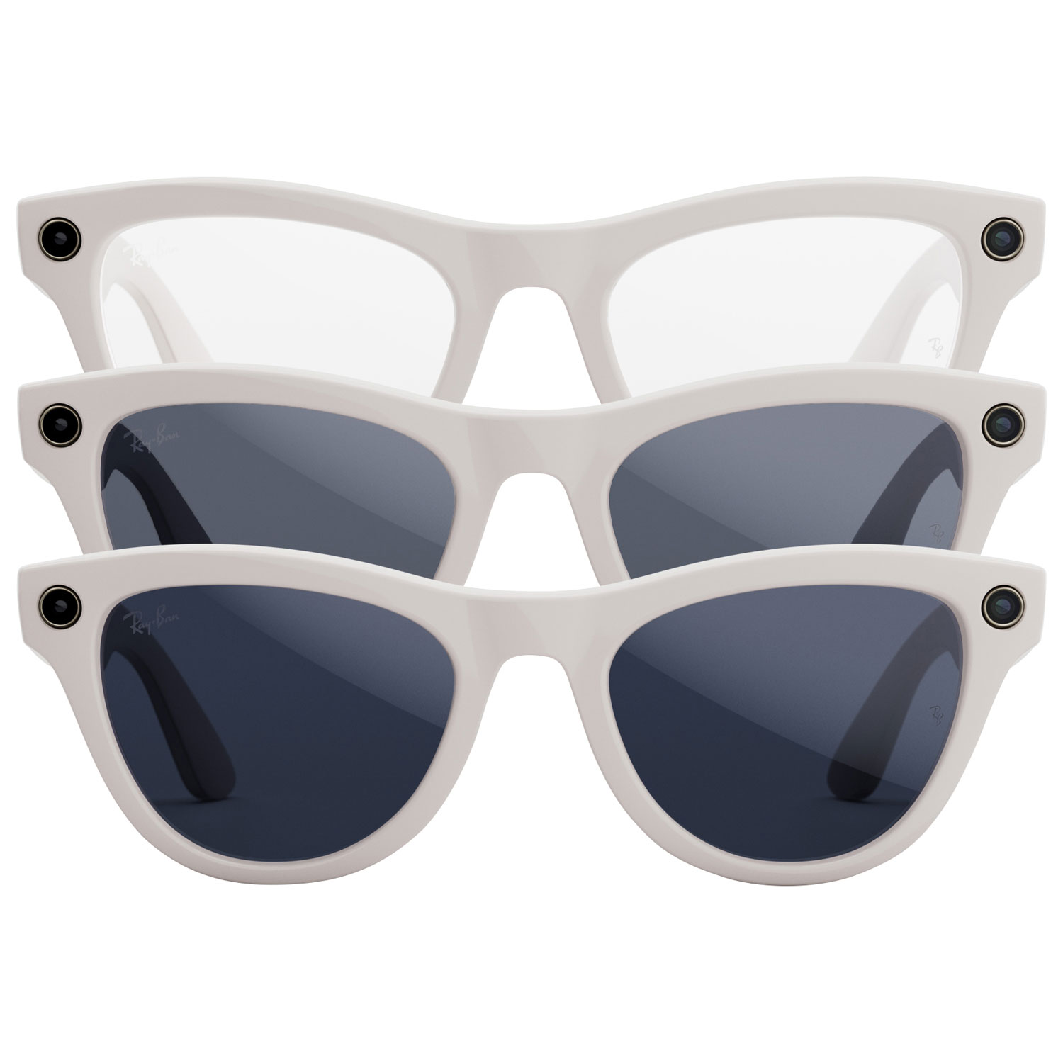 Lunettes Skyler de Ray-Ban | Meta avec IA, photo, vidéo, audio et messagerie - Gris poudré brillant/Transitions