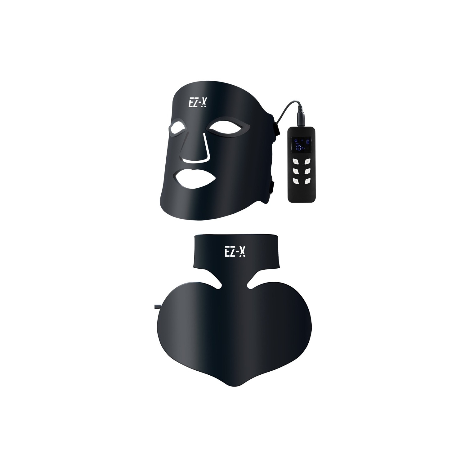 EZ-X Pro Red Light Mask Full Set - Near Infrared & Red Light Therapy for Face, Neck & Chest - Extra Power - 240 LEDs - Wireless LED Face Mask for