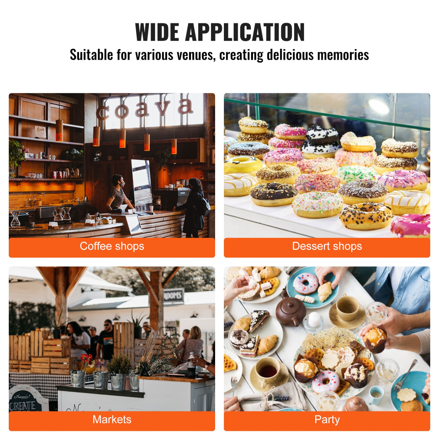 VEVOR 2000W Electric Donut Maker, Commercial Doughnut Machine with Non-stick Surface, 9 Holes Double-Sided Heating Waffle Machine Makes 9 Doughnuts,