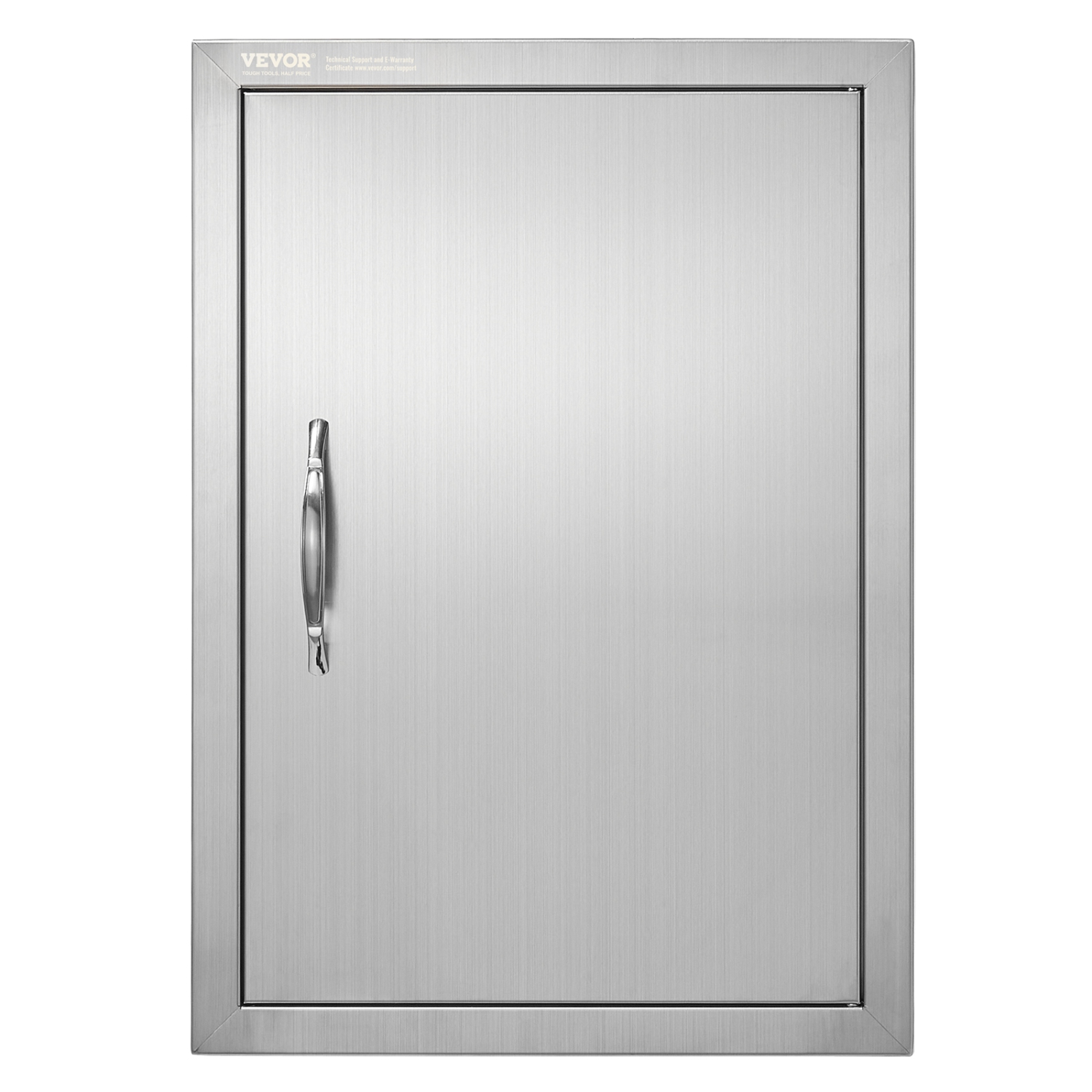 VEVOR 17W x 24H Inch BBQ Access Door, Single Outdoor Kitchen Door, Stainless Steel Flush Mount Door, Wall Vertical Door with Handle, for BBQ Island,