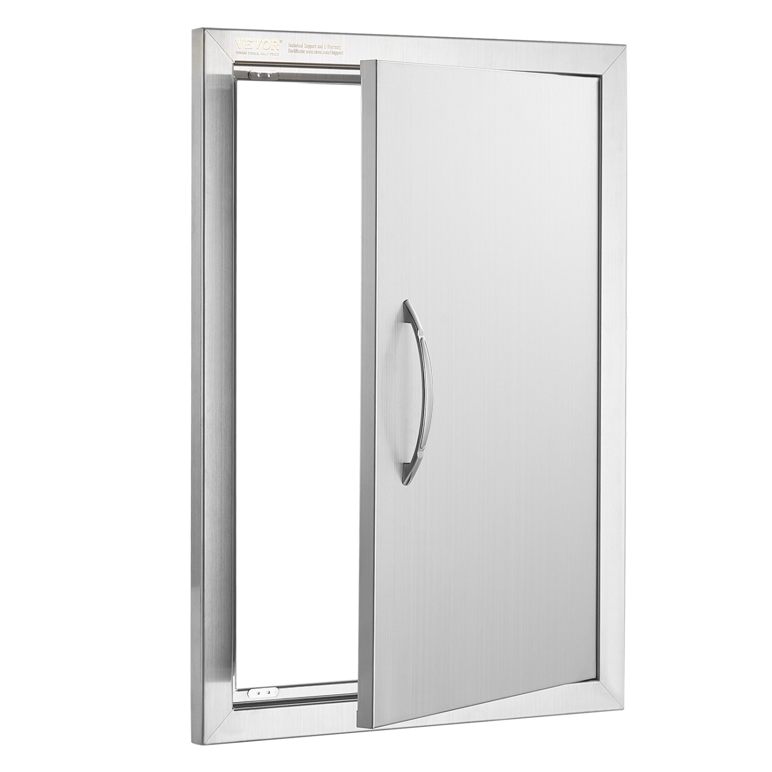 VEVOR 17W x 24H Inch BBQ Access Door, Single Outdoor Kitchen Door, Stainless Steel Flush Mount Door, Wall Vertical Door with Handle, for BBQ Island,