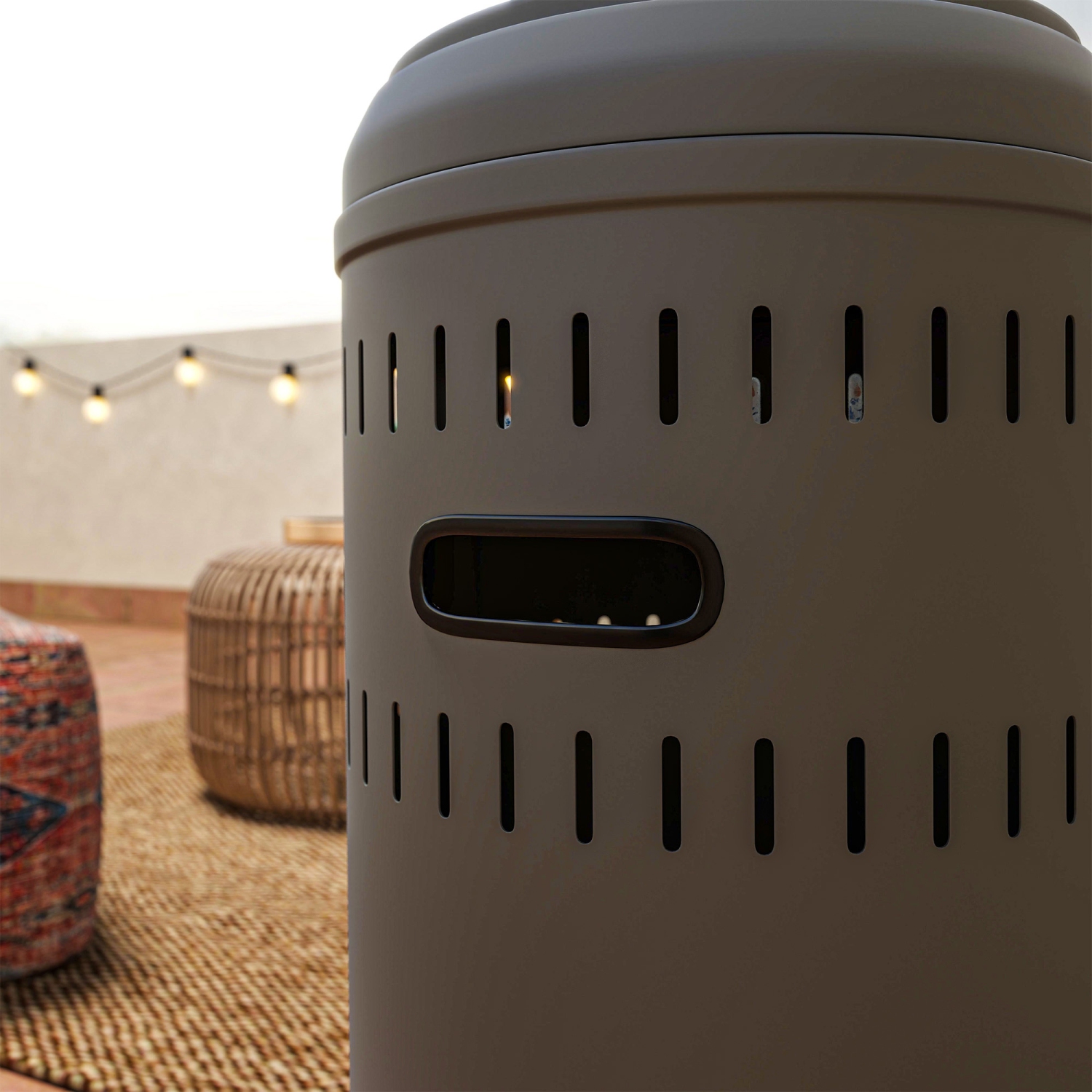 Outsunny 48000 BTU Portable Outdoor Propane Heater, Free Standing Adjustable Patio Gas Heater with Tip-over Protection and Wheels for Garden, 32.3" x