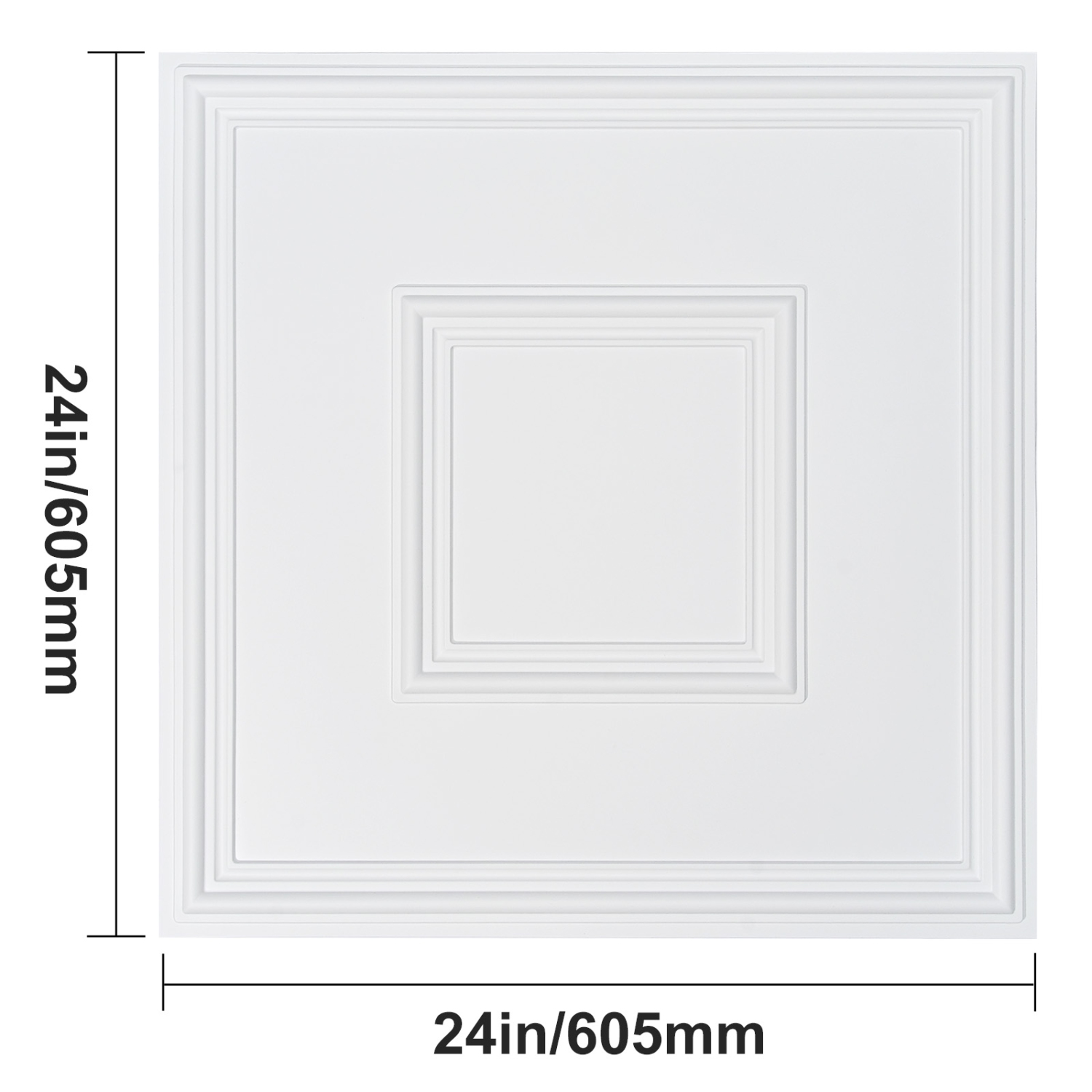 VEVOR Ceiling Tiles, 12-Pack 24 x 24 in, Drop Ceiling Tiles Premium PVC Sheet, Easy Installation/ Cutting Plastic Glue-up Ceiling Tile, for