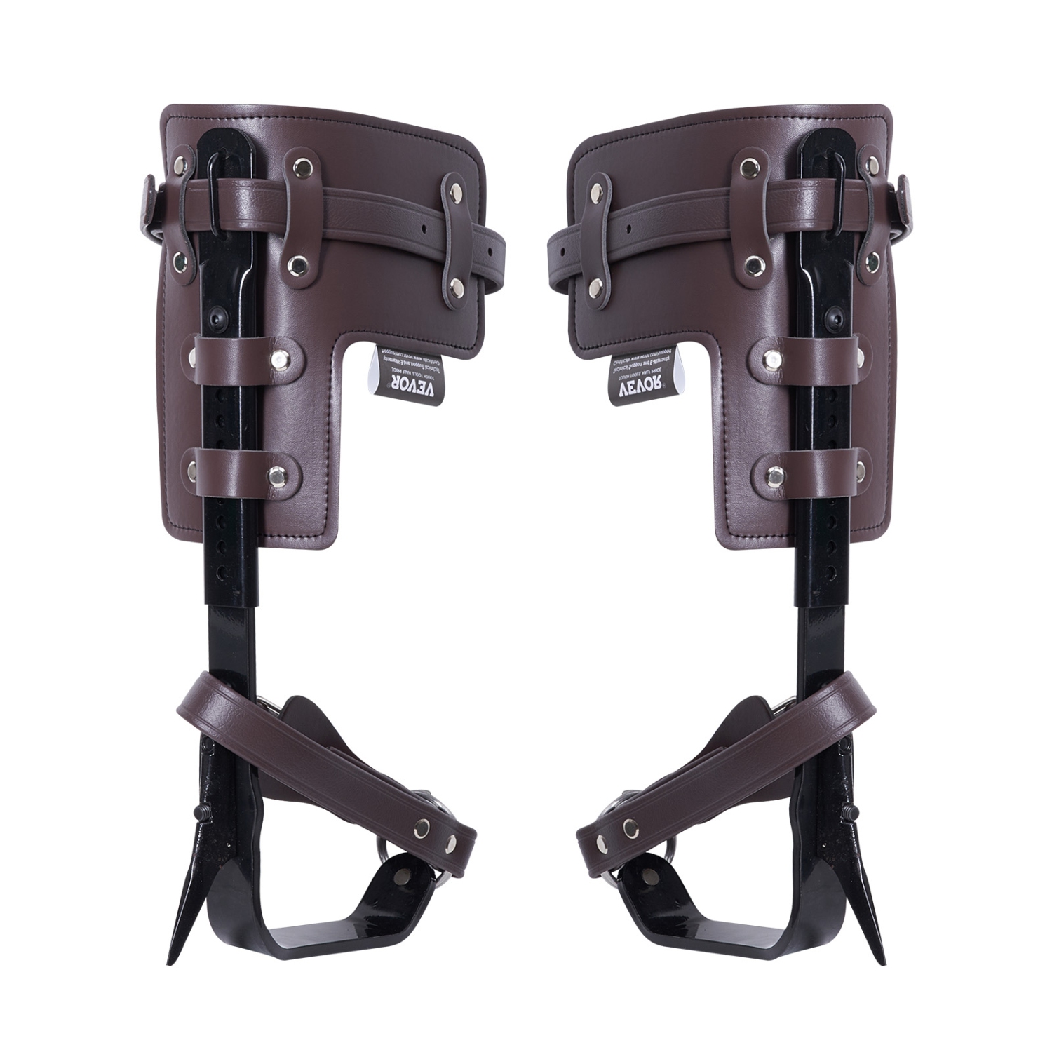 VEVOR 1 Pair Alloy Steel Climbing Spurs, 350lbs Load Capacity Tree Climbing Gear with Straps and Spike Protectors, Arborist Equipment for Climbers,