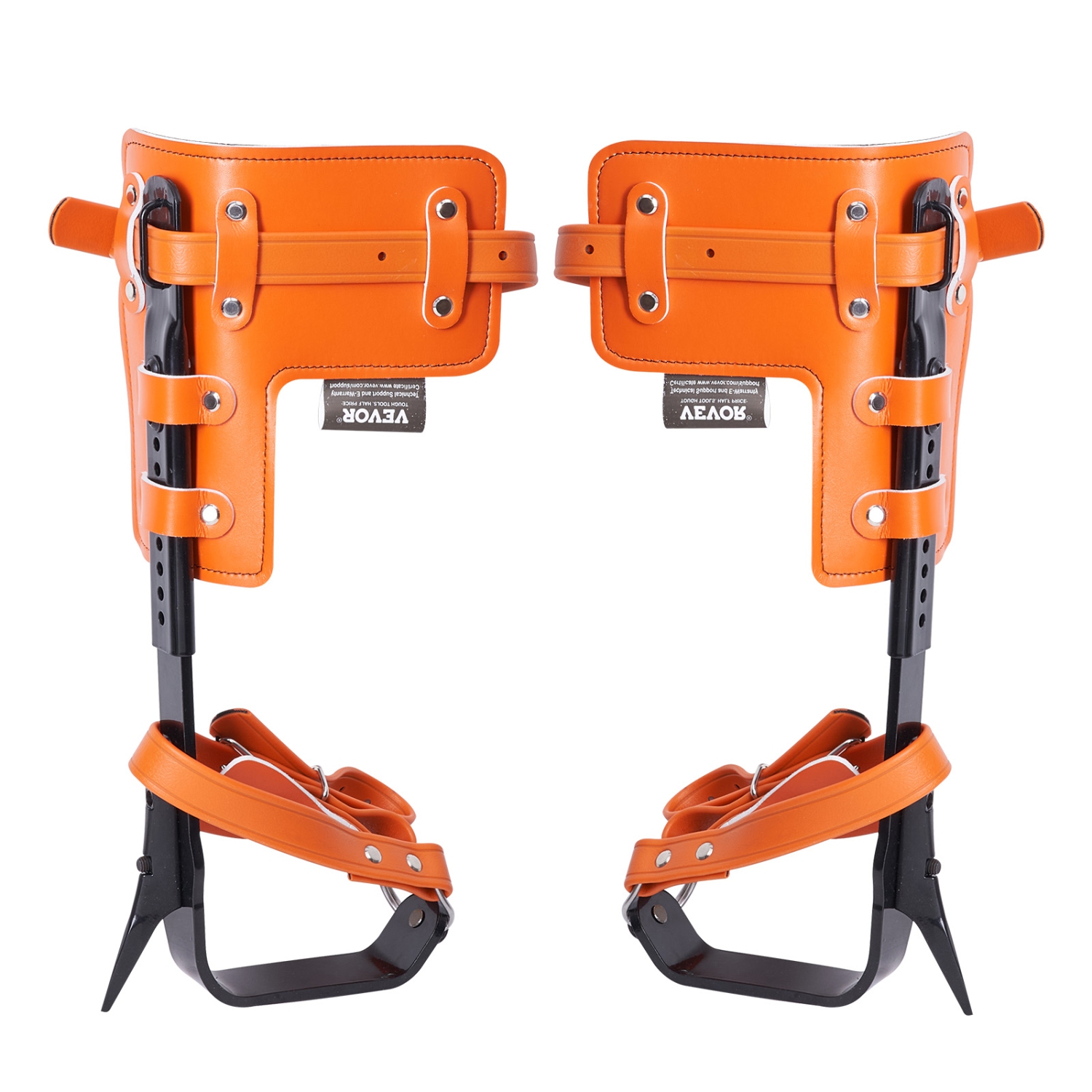 VEVOR 1 Pair Alloy Steel Climbing Spurs, 350lbs Load Capacity Tree Climbing Gear with Straps and Spike Protectors, Arborist Equipment for Climbers,
