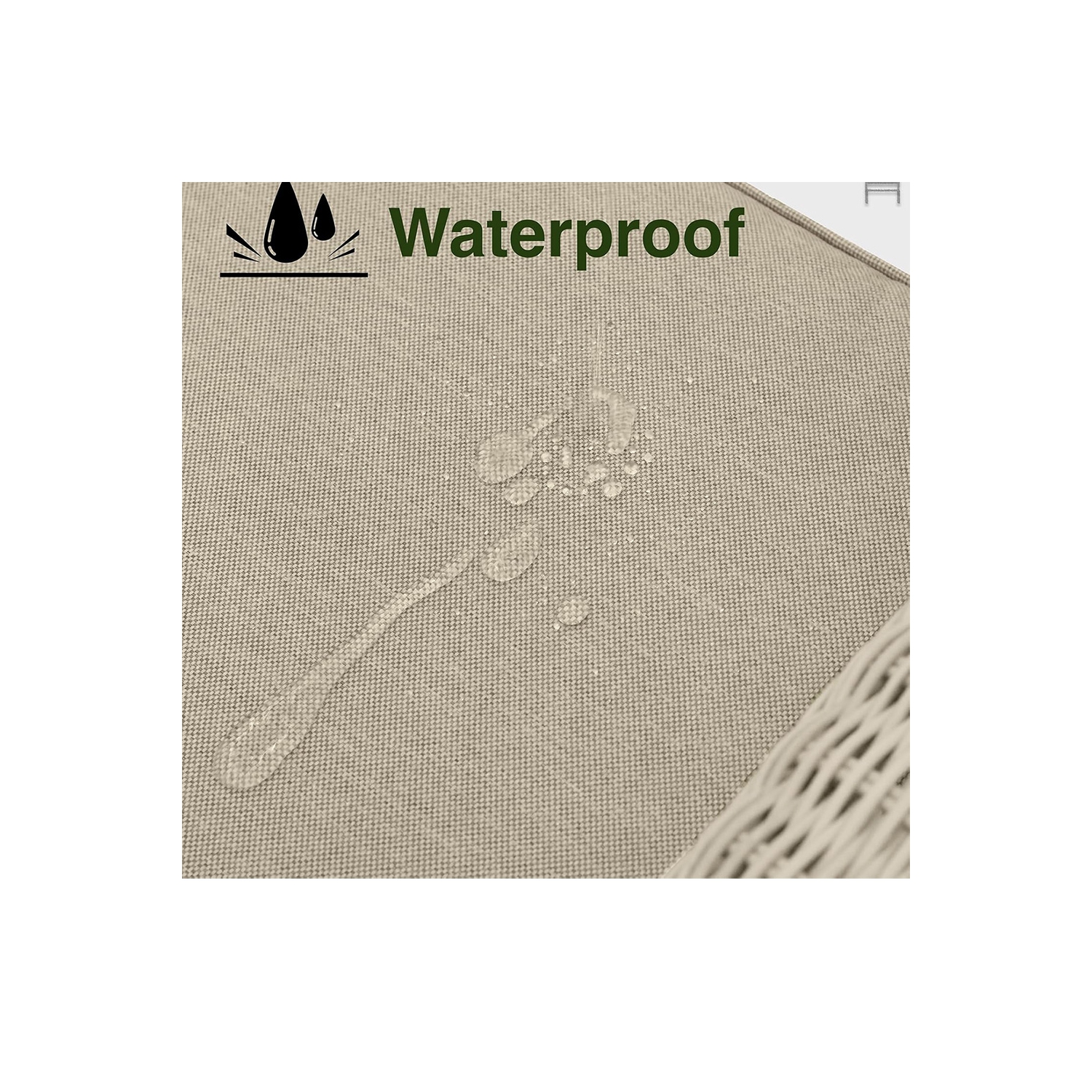 Krikacy Rattan Rocking Chair, Swivel Glider, All-Weather Handwoven Furniture for Porch/Deck, Beige