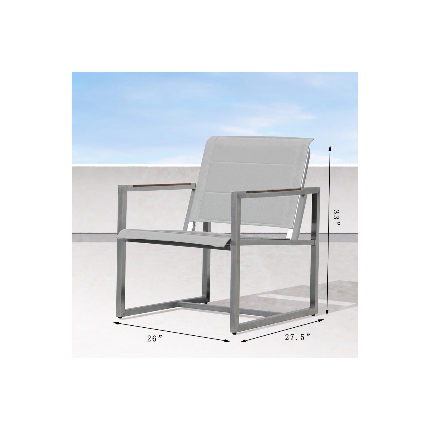 Krikacy – Chaise suspendue d'extérieur en teck d'acier inoxydable, meubles résistants aux intempéries, moderne, argenté