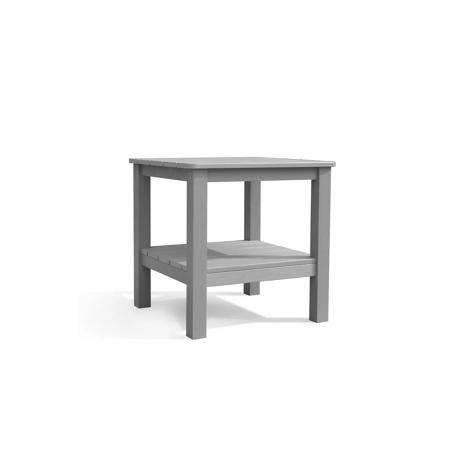 Krikacy Adirondack end table, two-tier HIPS all-weather outdoor side table,grey