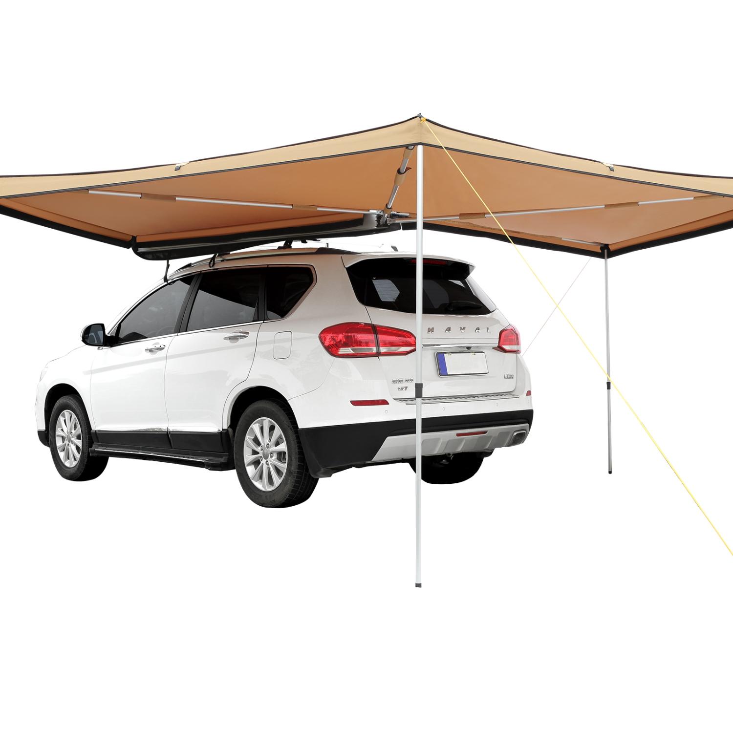 VEVOR 270 Degree Vehicle Awning, 8.2' Height Retractable Car Side Awning, PU3000mm UV50+ Car Awning with Waterproof Storage Bag, Suitable for Truck,