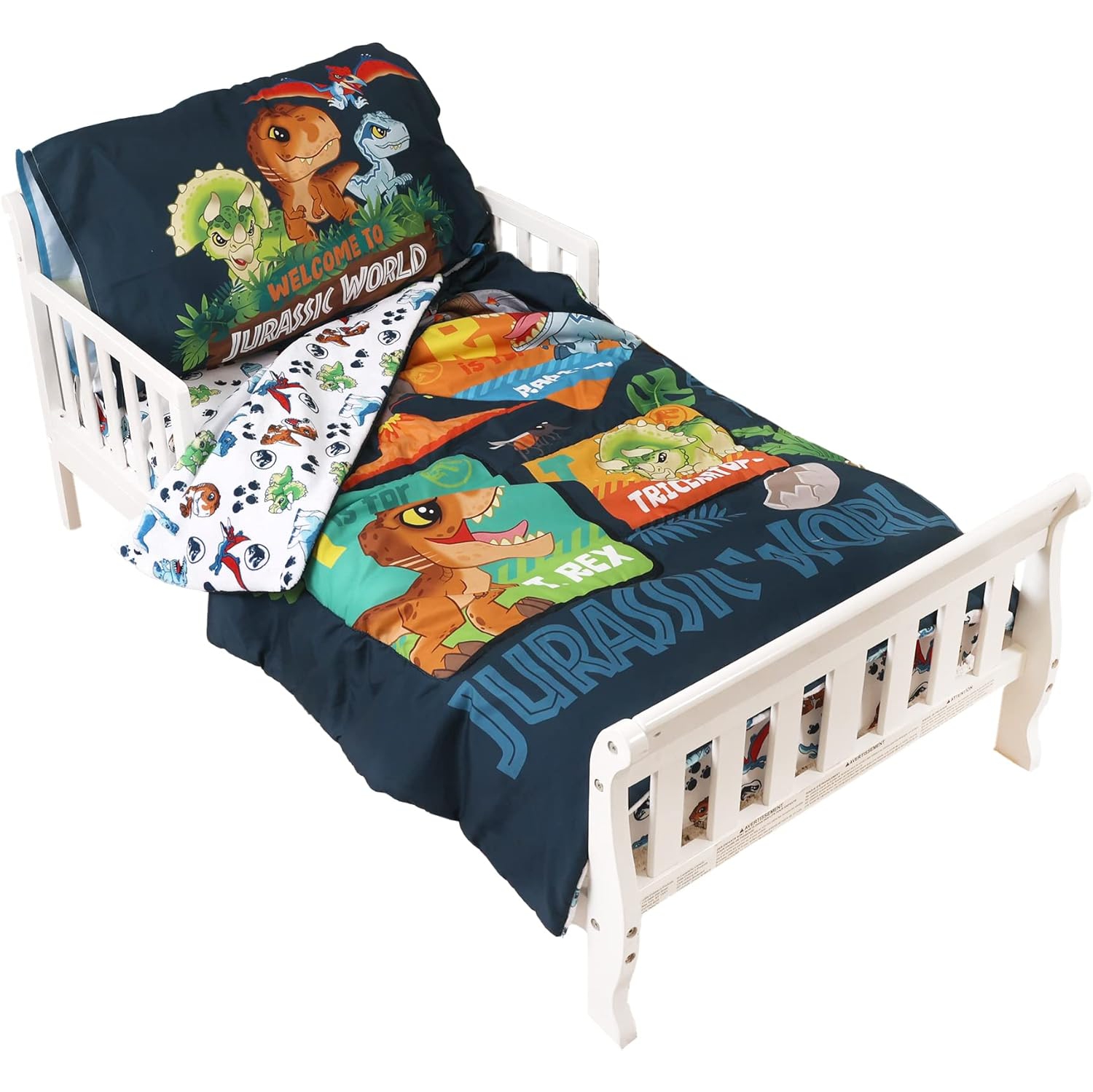 Ensemble de draps 3 pièces ultradoux et confortables pour enfants de Jurassic World - Couvre-lit, drap-housse et taie d'oreiller